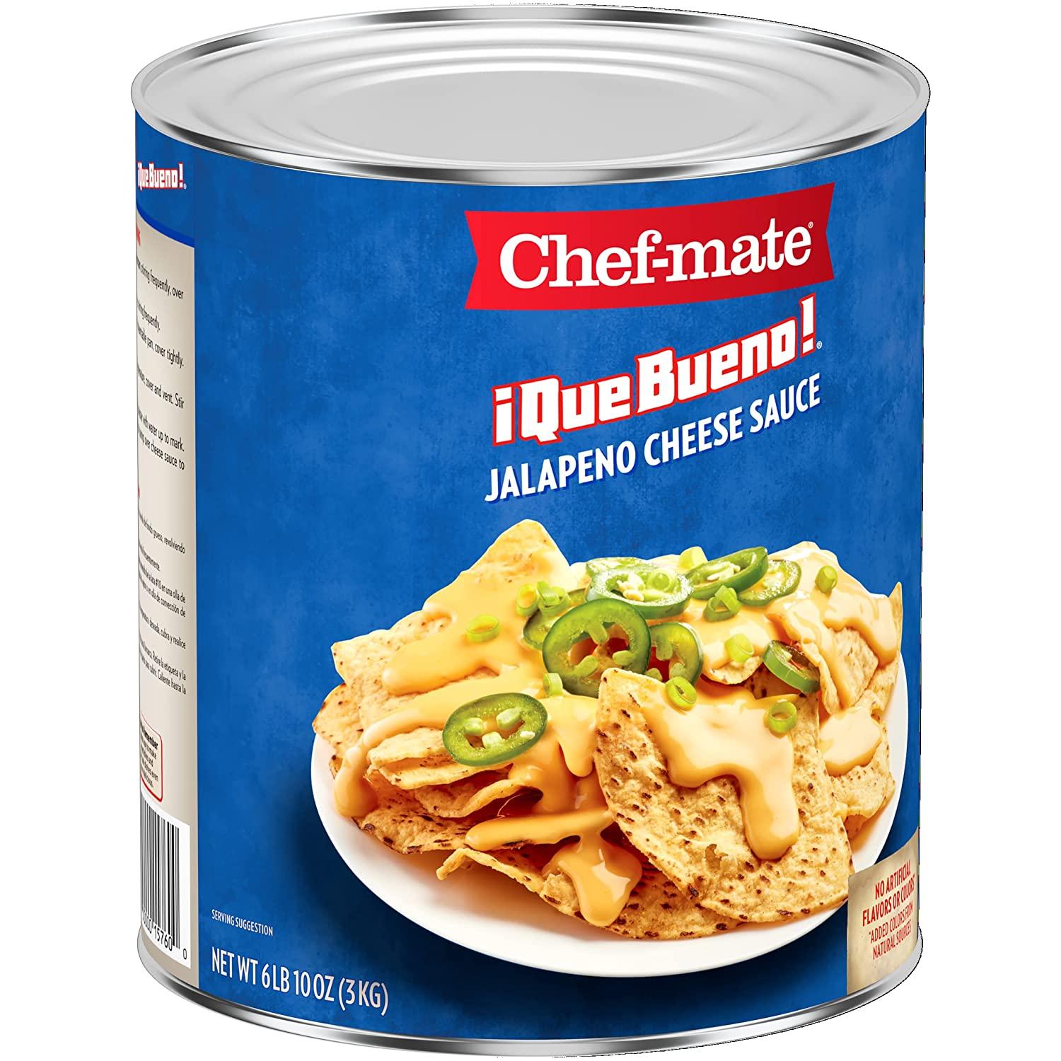 Chefmate Que Bueno Spicy Nacho Cheese Sauce, Jalapeno Queso, Canned