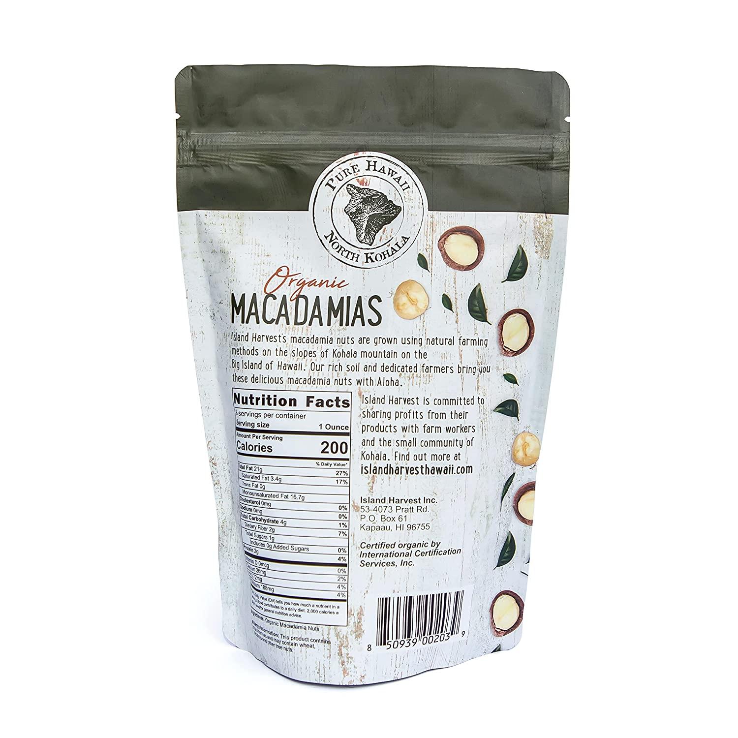 Island Harvest Organic Macadamia Nuts 100 Hawaiian Keto Friendly