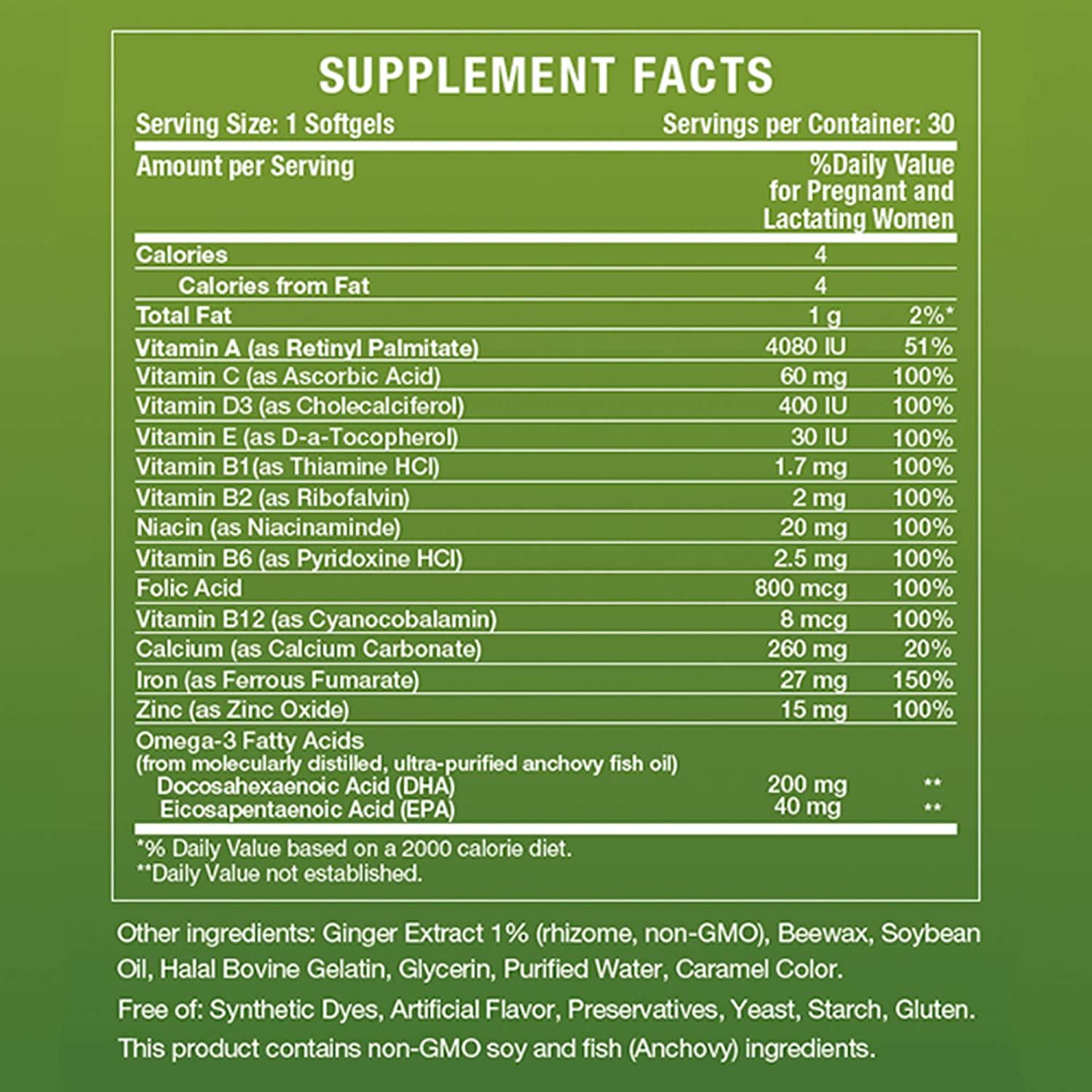 Noor Vitamins Prenatal Vitamins with DHA Includes Essential Vitamins