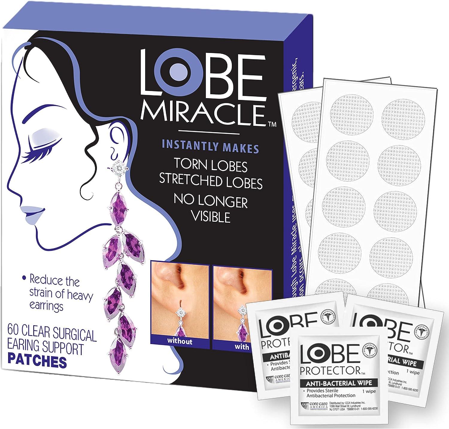 Lobe Miracle Plus - Clear Earring Support Patches & Antiseptic