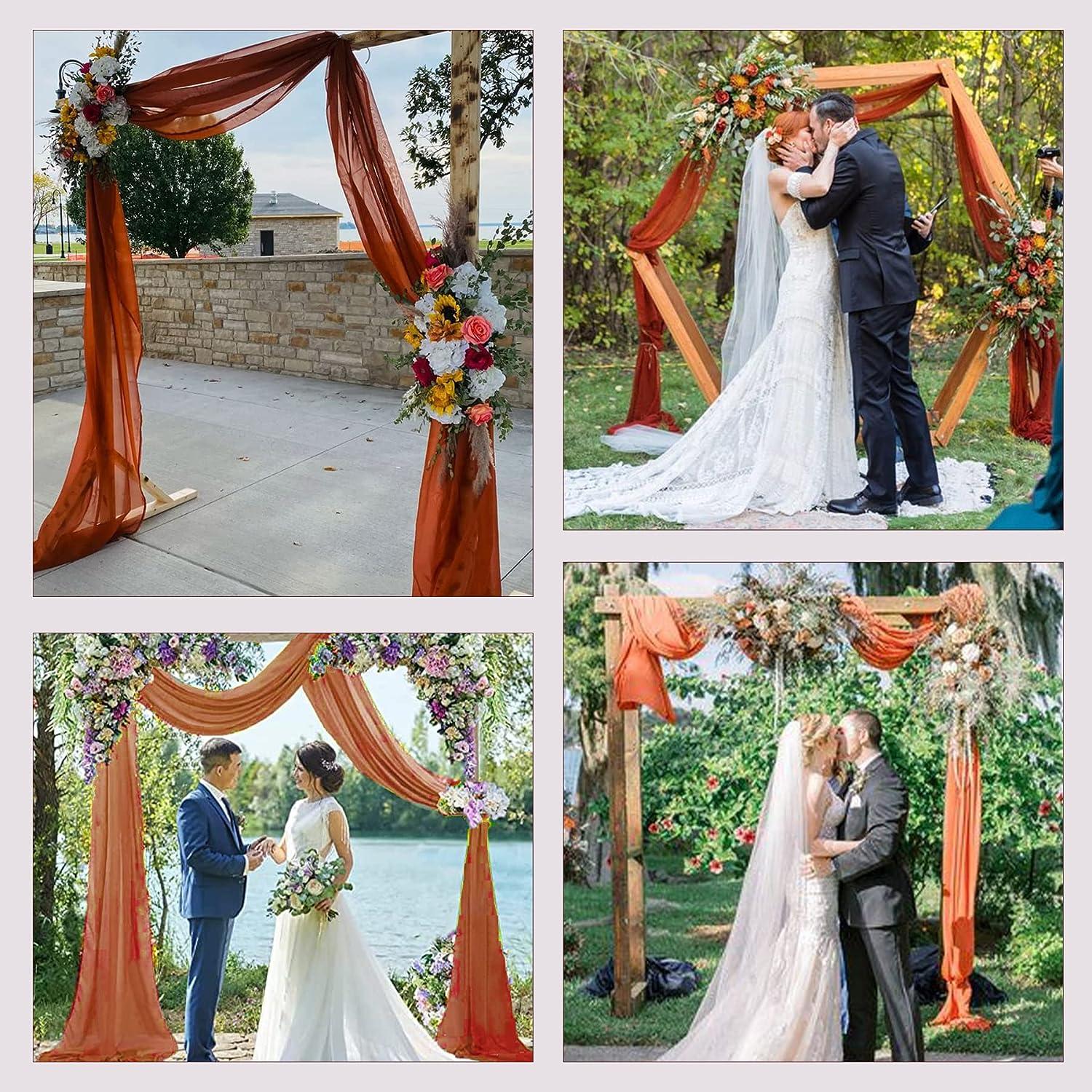 Terracotta Wedding Arch Draping Fabric Panels - 19ft x 28in - Bridal ...