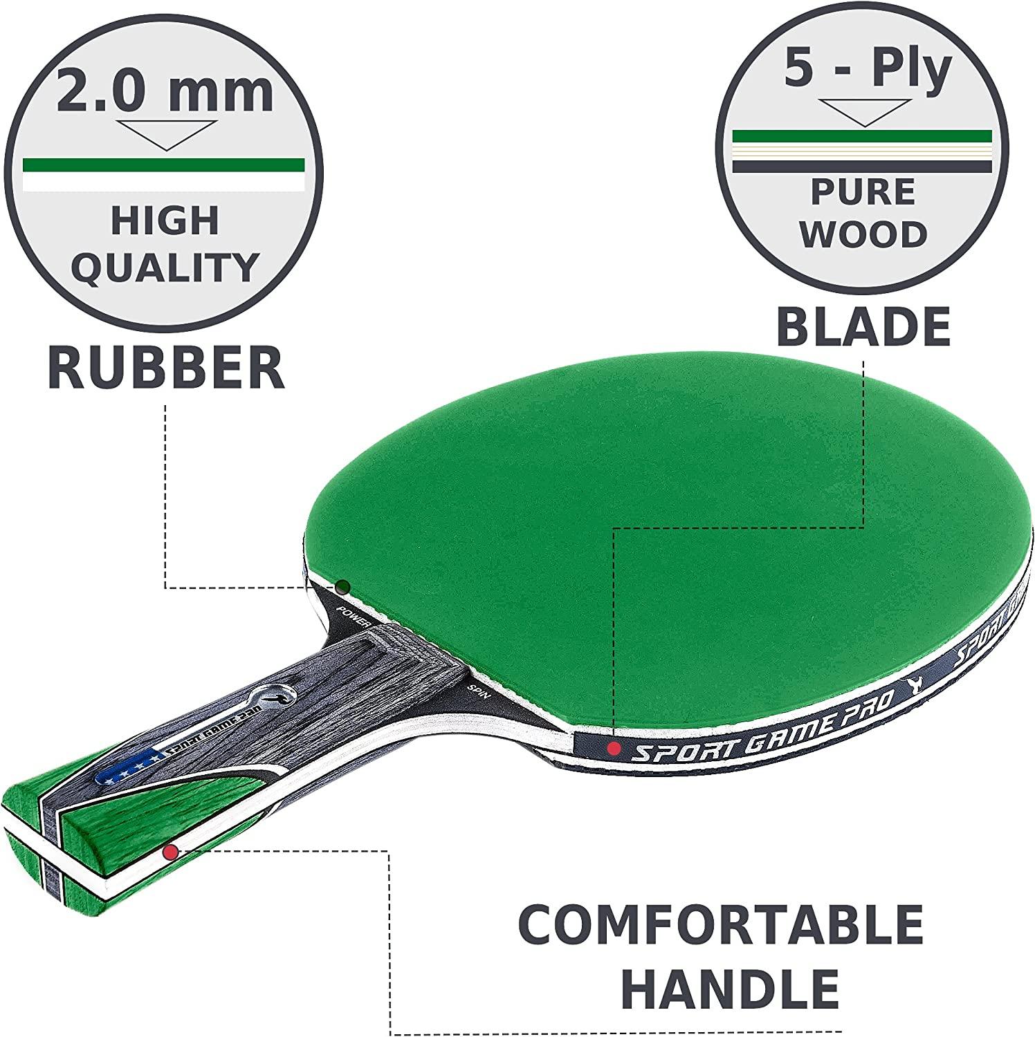 Ping Pong Paddle with Killer Spin + Case for Free Professional Table
