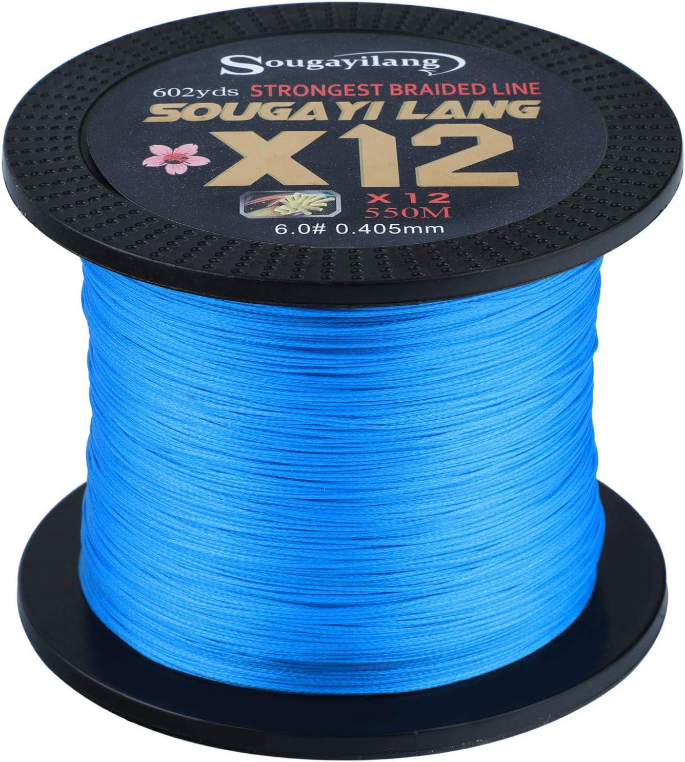 Sougayilang 12 Strand Braided Fishing Line - Abrasion Resistant, Zero Stretch Braid, Blue 58 LB/0.405mm-550M | Buy Now with Express International Delivery | GoSupps.com Sougayilang 12 Strand Braided Fishing Line - Abrasion Resistant, Zero Stretch Braid, Blue 58 LB/0.405mm-550M | Buy Now with Express International Delivery | GoSupps.com