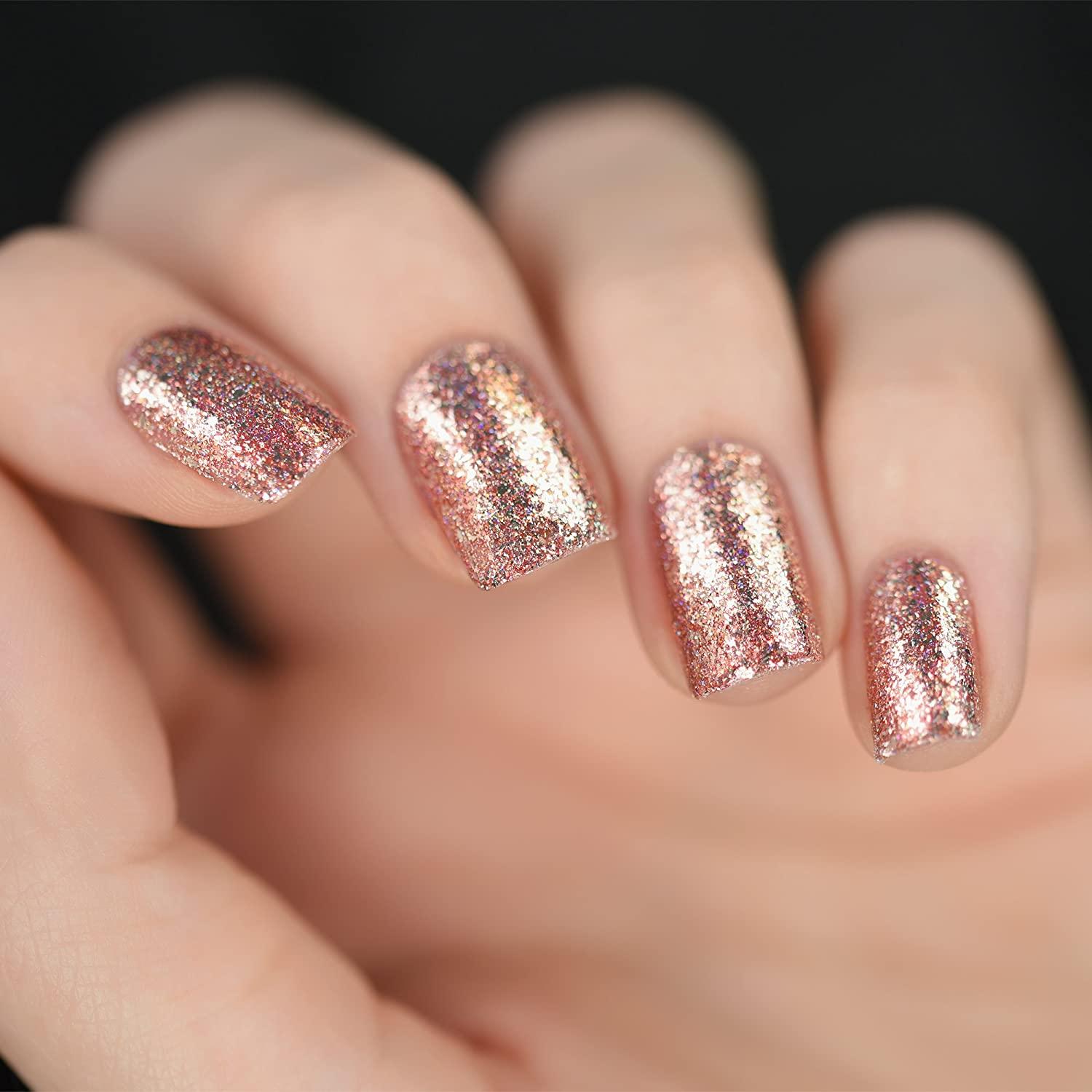 Himalayan Pink | Gold holographic nails, Holographic polish, Holographic  nail polish