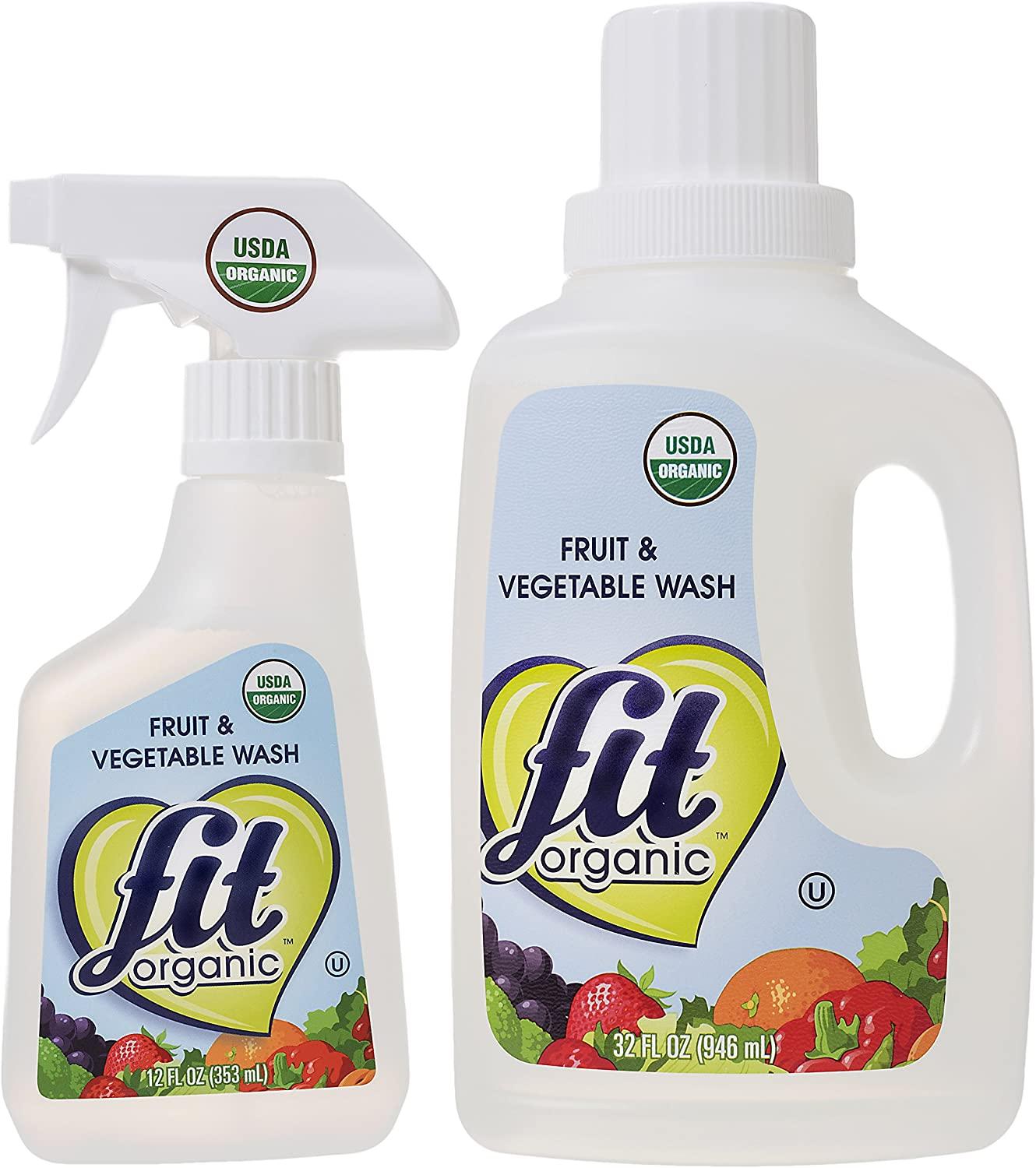 Fit Organic Produce Wash 12 oz Spray Pack of 6 Fruit & Vegetable Cleaner, Pesticide & Wax