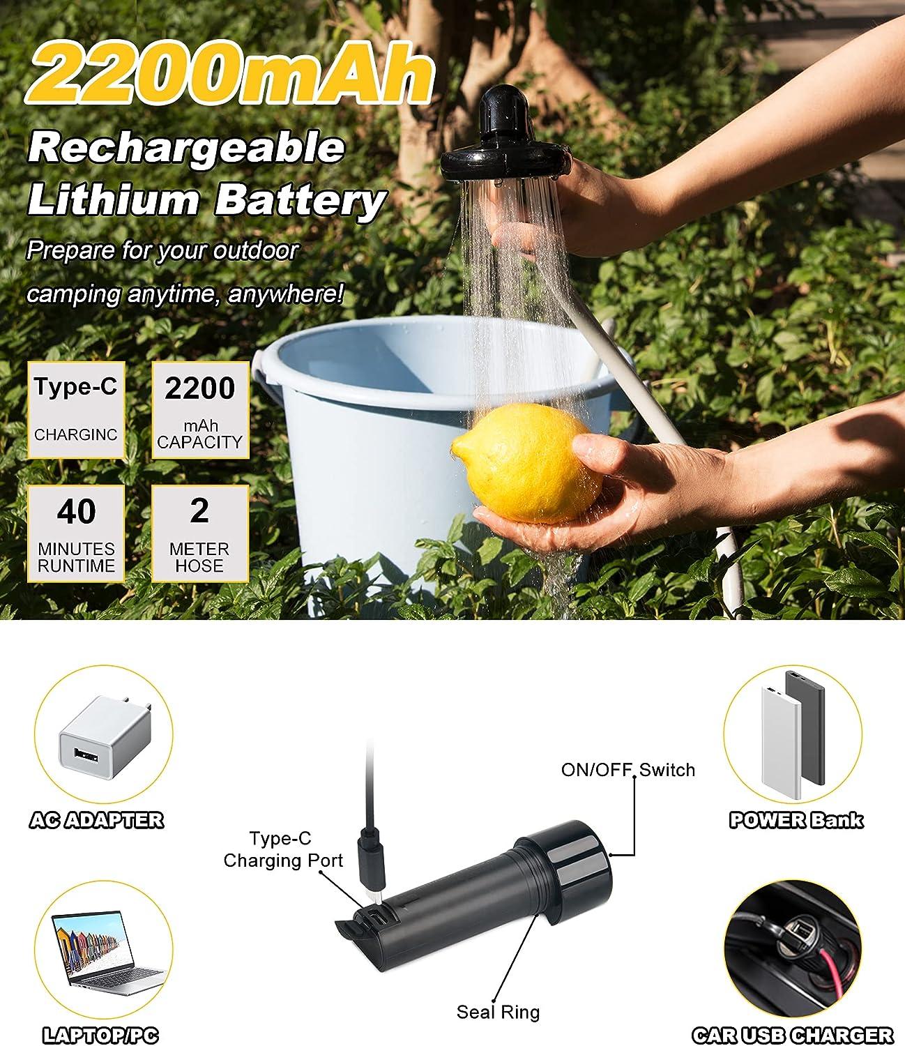 anngrowy Portable Shower Camping Shower Outdoor Showerhead Camp Shower