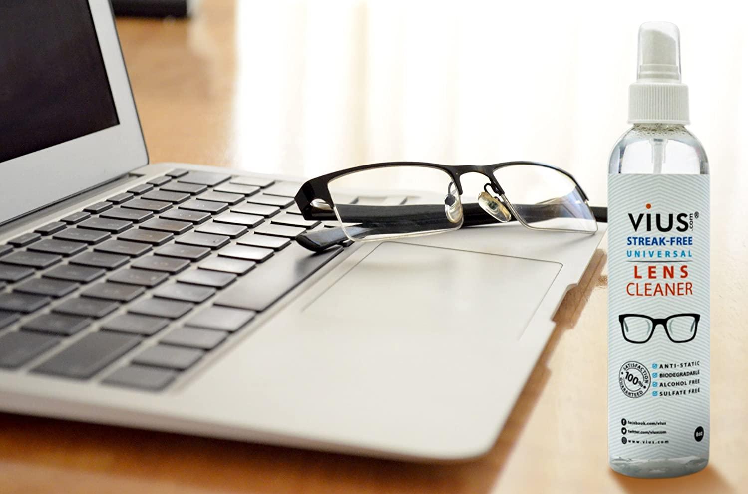 Lens Cleaner vius Premium Lens Cleaner Spray for Eyeglasses, Cameras