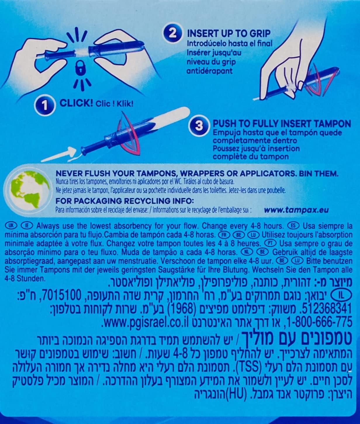 Tampax Pearl Compact Super Applicator Tampon for Comfort Protection and