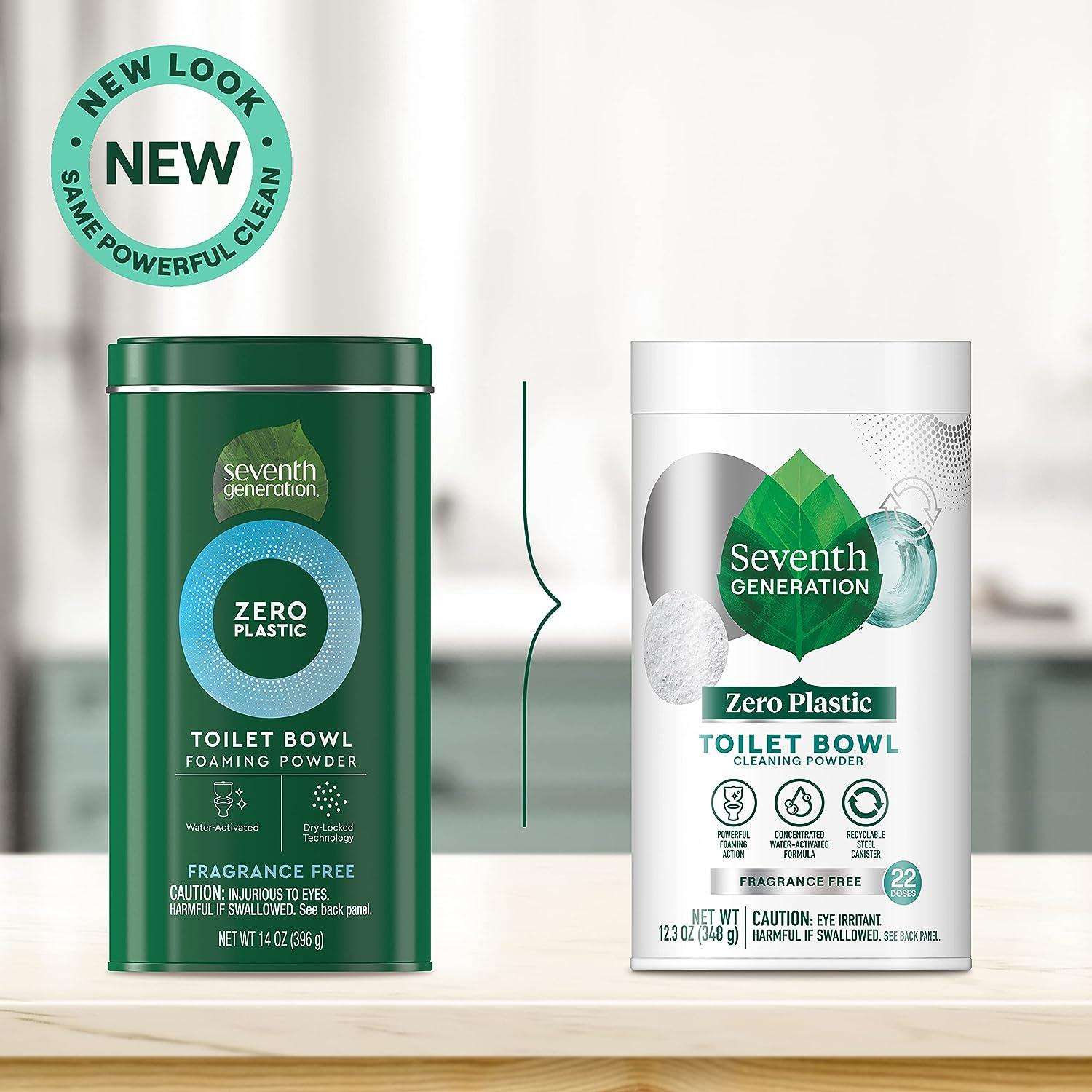 Seventh Generation Zero Plastic Toilet Bowl Powder Foaming Cleaner