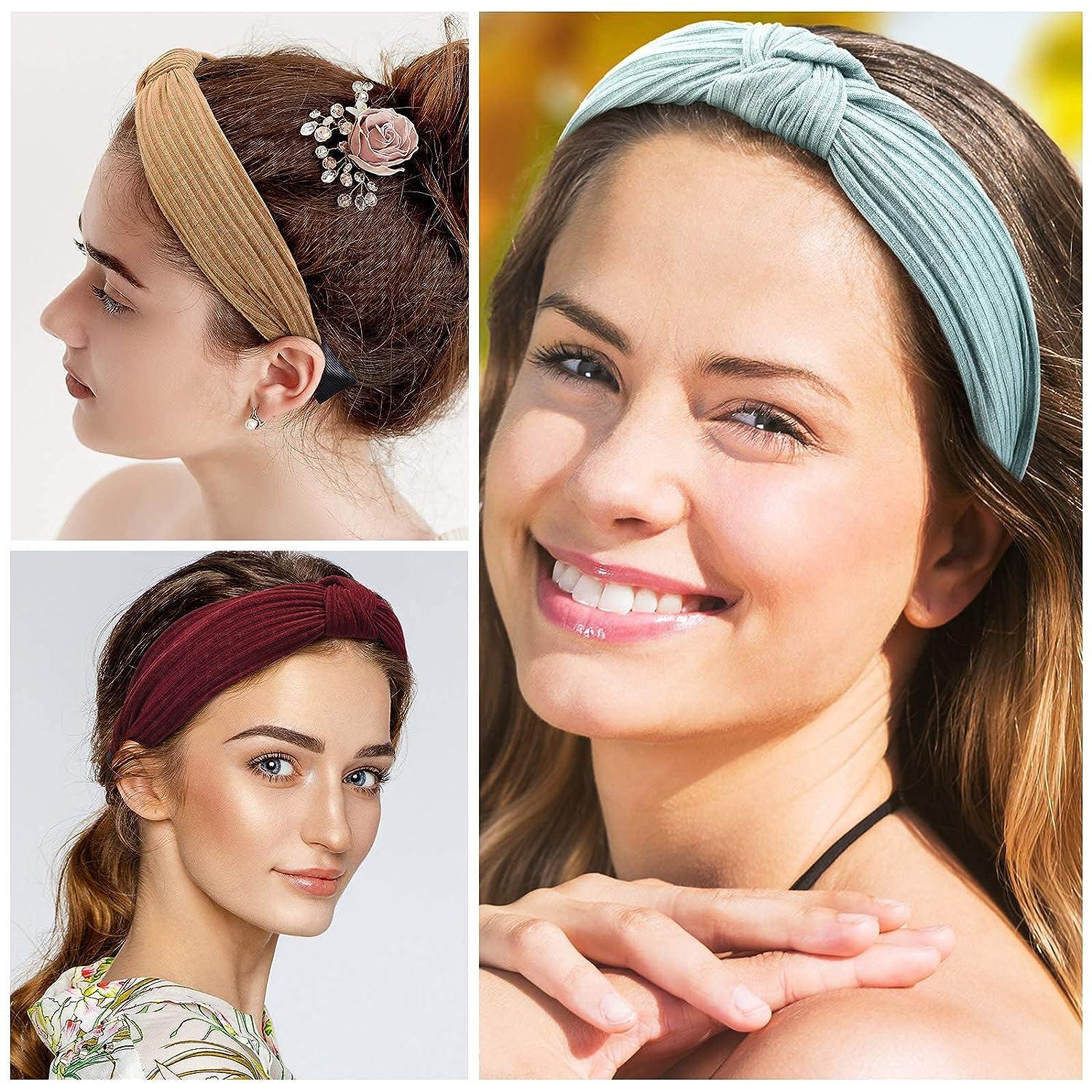 Maxdot 8-Piece Knotted Wide Headbands Set for Women