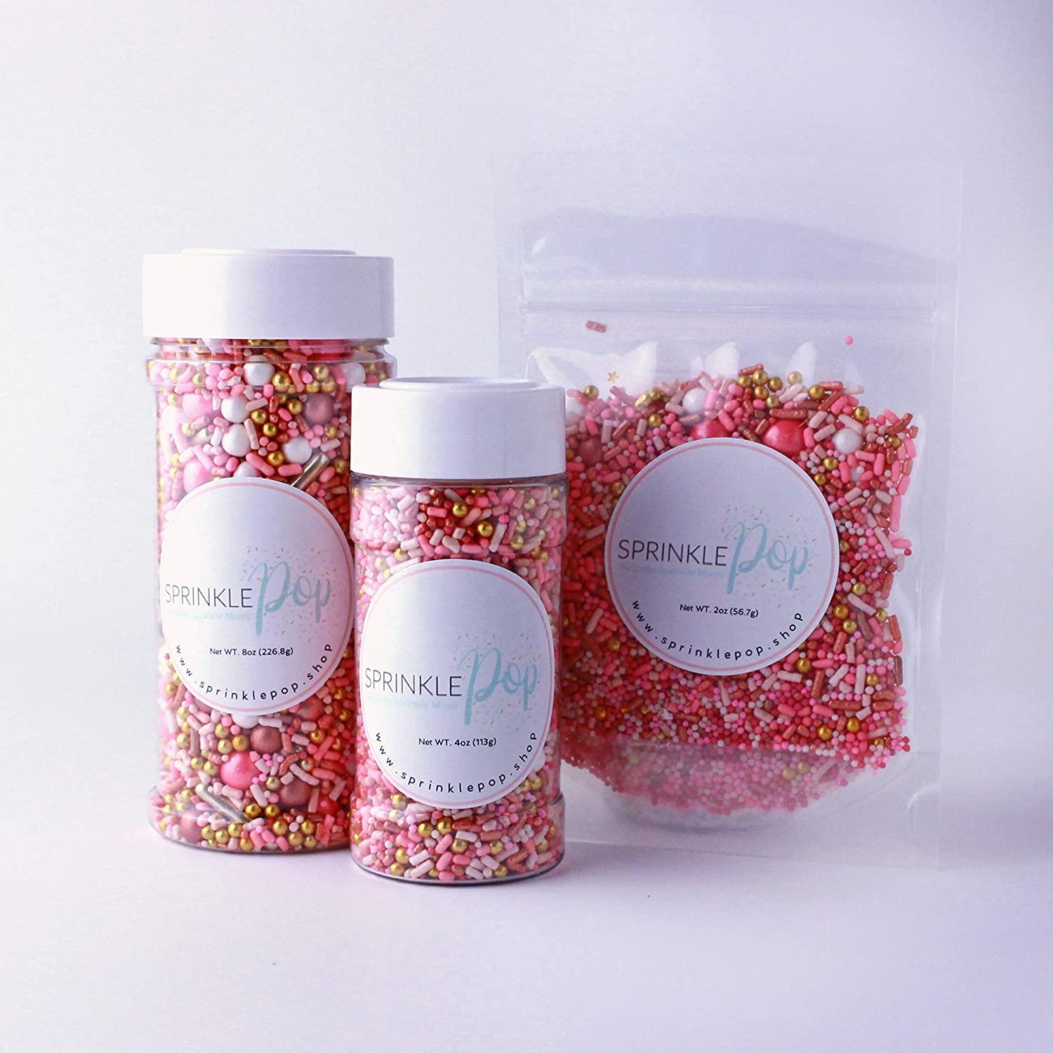 Vintage Rose Gold Sprinkles Mix 4oz Jar for Wedding, Bridal Shower