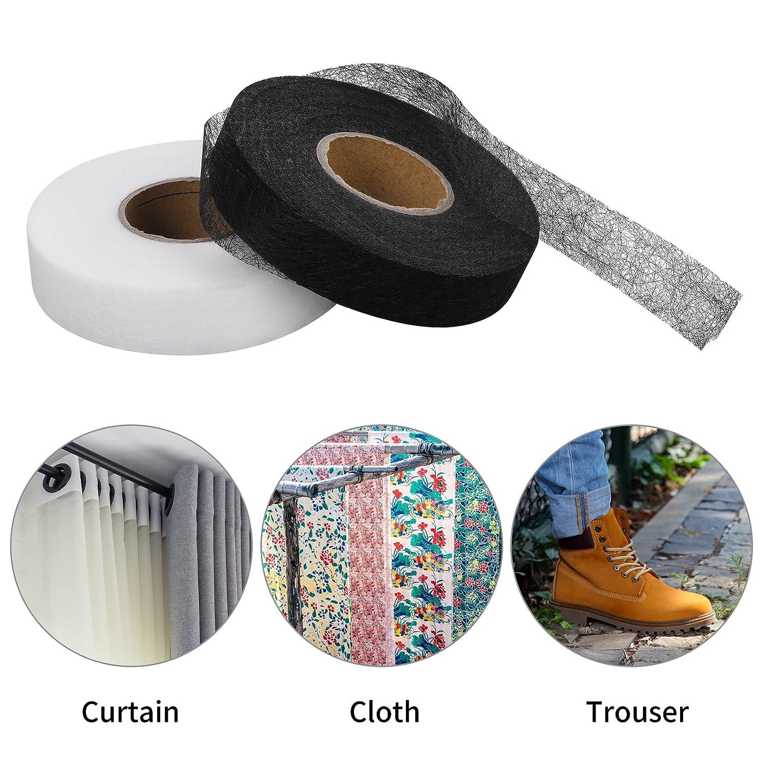 Prasacco 2 Rolls Hem Tape, Iron on Hemming Tape for Pants, No Sew Hemming  Tape with Soft Ruler, Fabric Tape for Clothes Jeans Dresses Pants, Each 60  Yards, 2cm, Black White