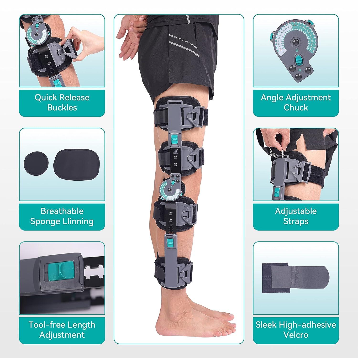 Hinged Knee Brace Rom Support for Torn Acl Meniscus Tear Pcl Surgery  Recovery