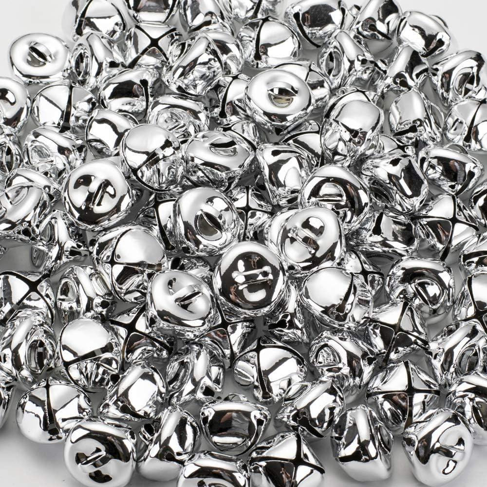 YGAOHF Small Jingle Bells, 1/2 Inch Silver Small Craft Bells Bulk, Christmas Bells For Crafts With Loud Sound For Christmas Party Decorations, DIY Crafts