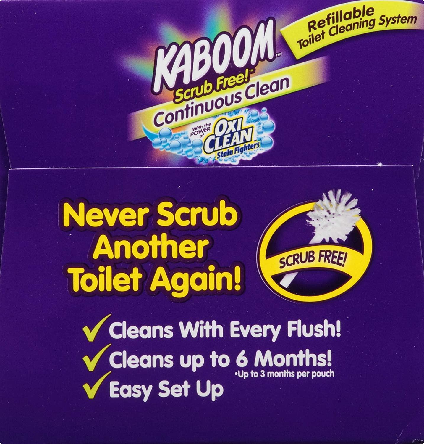 Kaboom Scrub Free Toilet Bowl Cleaner System + 2 Refills Effortless Cleaning Solution