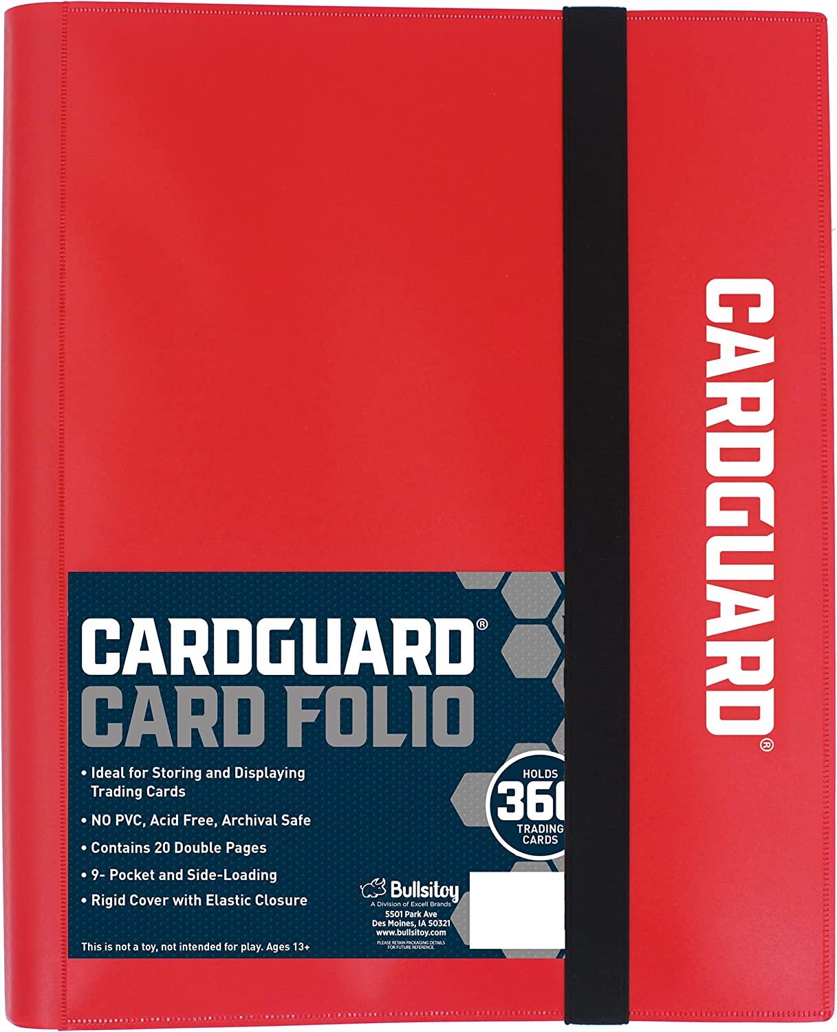 CardGuard Trading Card ProFolio, 9Pocket SideLoading Pages,, Red