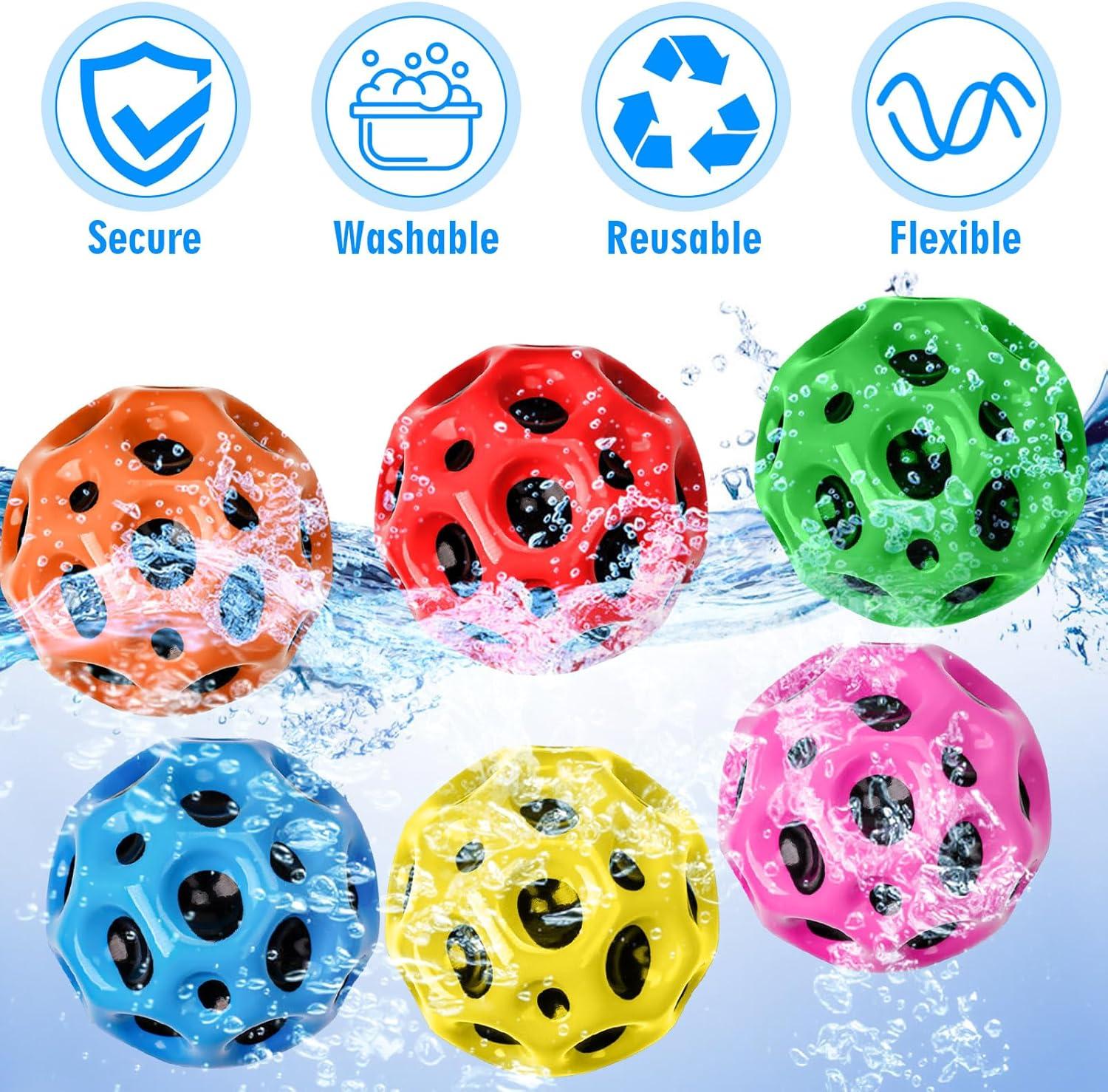 MQVXT Astro Jump Ball,8 PCS Moon Ball,7 cm Space Bouncing Balls,Facile da Impugnare e da Catturare per Atleti e Bambini per Bambini e Adulti, Regalo per Compleanno, Natale, Feste