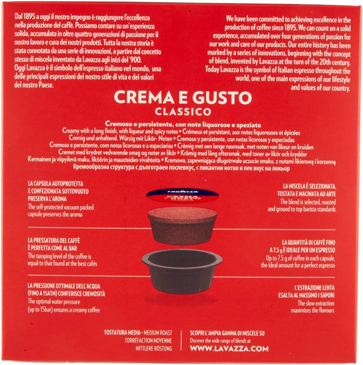  Lavazza A Modo Mio Crema e Gusto Coffee Capsules (4 Packs of  36) : Everything Else
