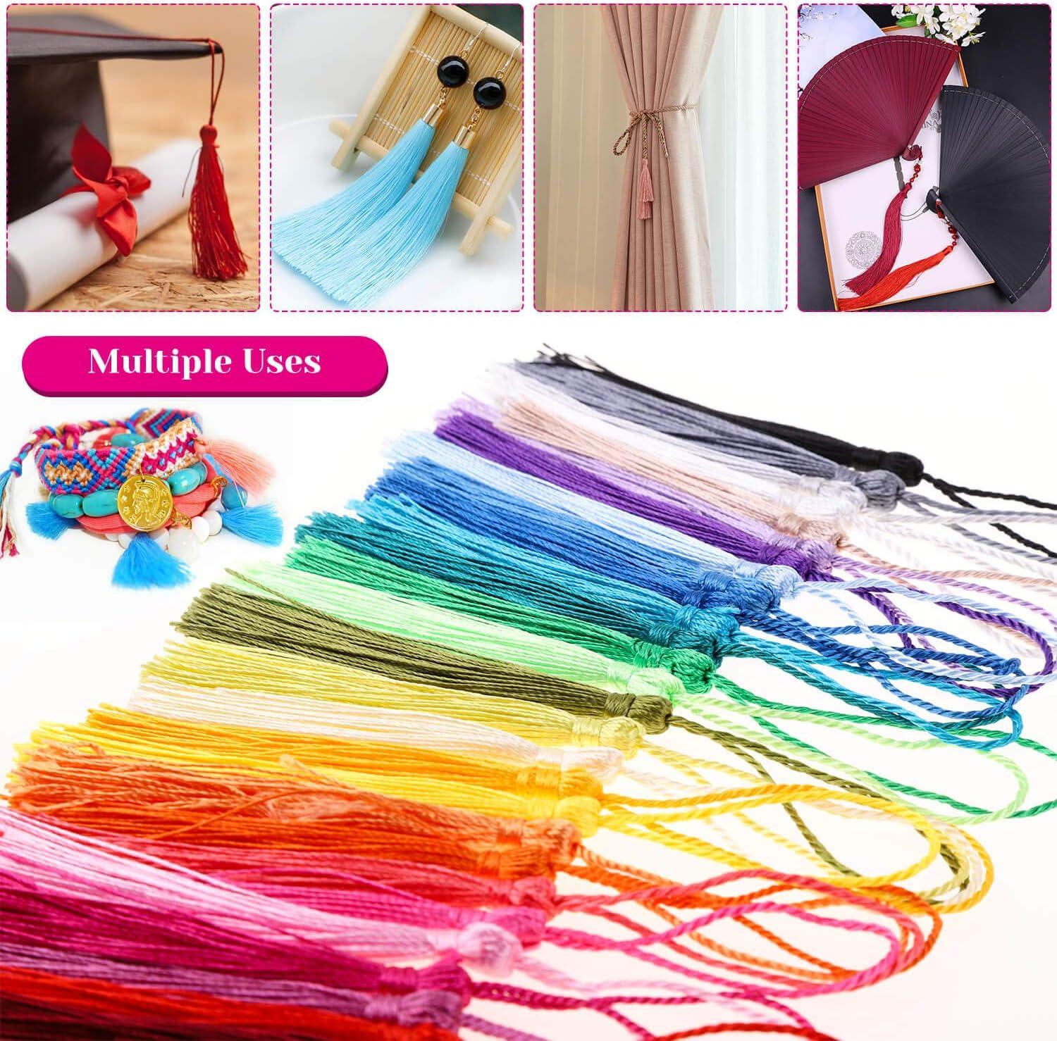Tassels, Cridoz 120Pcs Bookmark Tassels Silky Handmade Soft Craft Mini  Tassels with Loops for Bookmarks, Crafts and Jewelry Making, 30 Colors 120  Multicolors