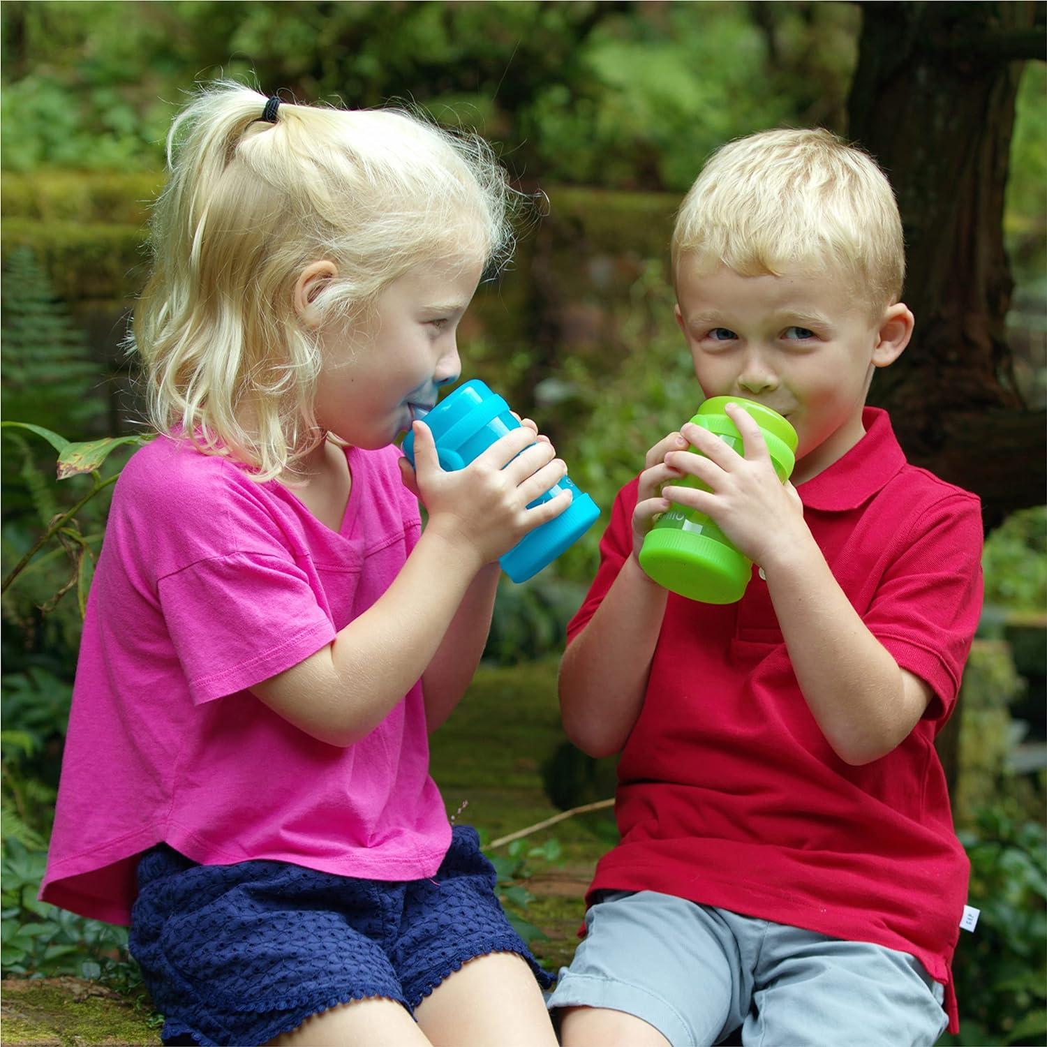 Smilo Sippy Cup 2 Pack for Toddlers (1+ years) with Spill Proof & Fold-Away  Silicone Spout - 8.5 oz Capacity - BPA-Free Toddler Cups Made in the USA -  Aqua & Green