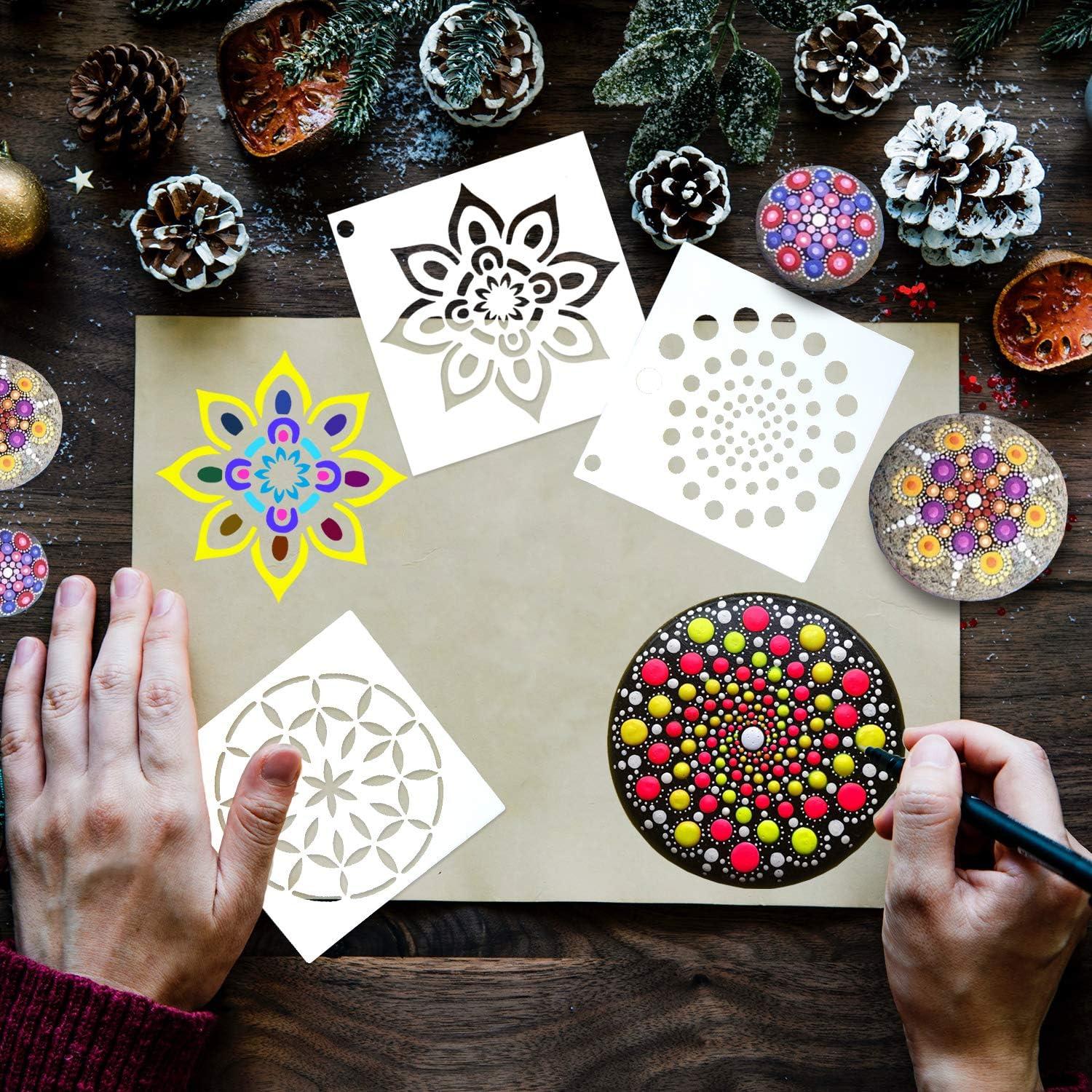 mandala-dot-painting-stencils-56-pack-for-diy-rock-art-projects-and-painting-on-wood-furniture-3-6x3-6-inch-buy-now-with-express-international-delivery-gosupps-com for Free Printable Stencils For Rock Painting Mandala Dot Painting Stencils - 56 Pack for DIY Rock Art Projects and Painting on Wood Furniture (3.6x3.6 inch) | Buy Now with Express International Delivery | GoSupps.com for Free Printable Stencils For Rock Painting