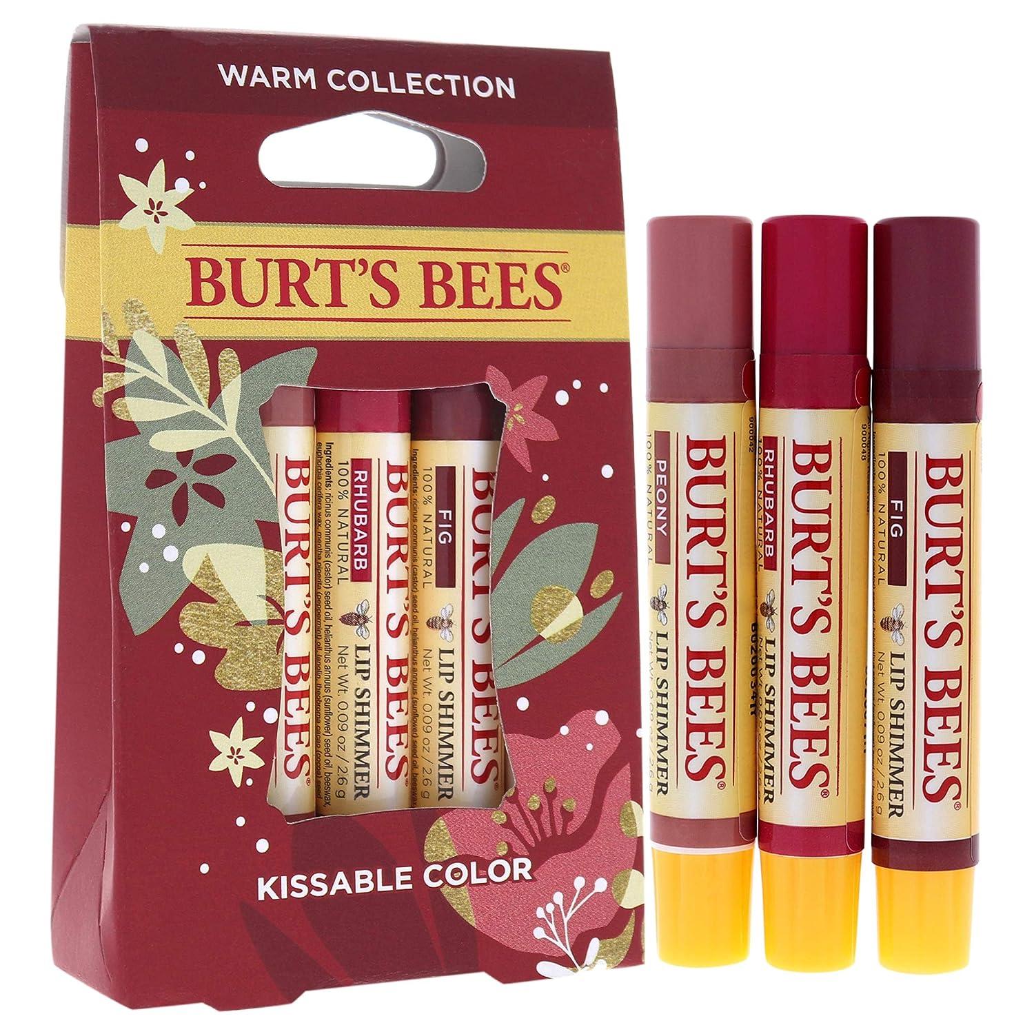 Burt's Bees Kissable Color Warm Collection Lip Shimmer Peony, Rhubarb