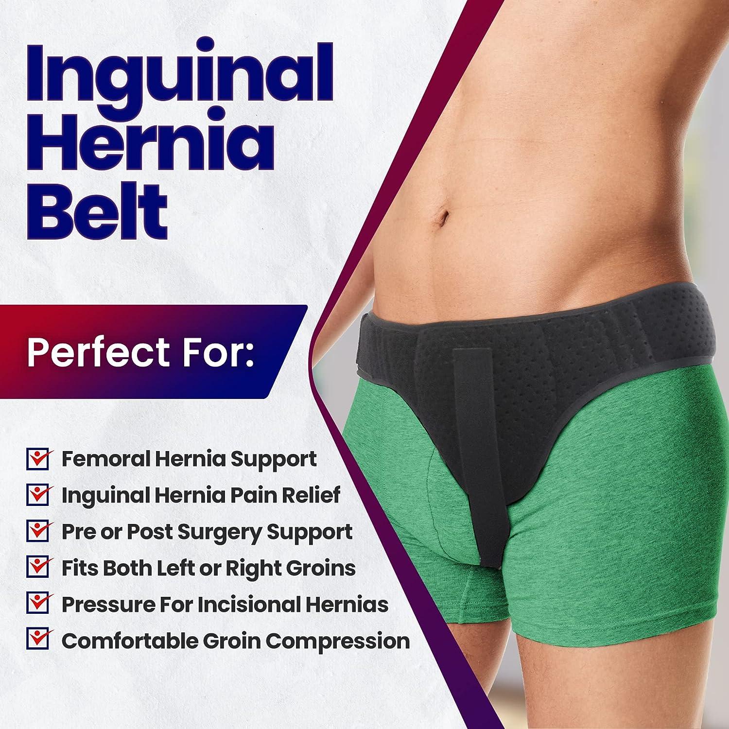 Hernia Belt for Men Inguinal Hernia Support - Groin or Lower Abdominal Hernia  Truss Hernia Belts for Women or Mens Inguinal Hernias Support Belt With  Pressure Pad Fits Left or Right Groins (