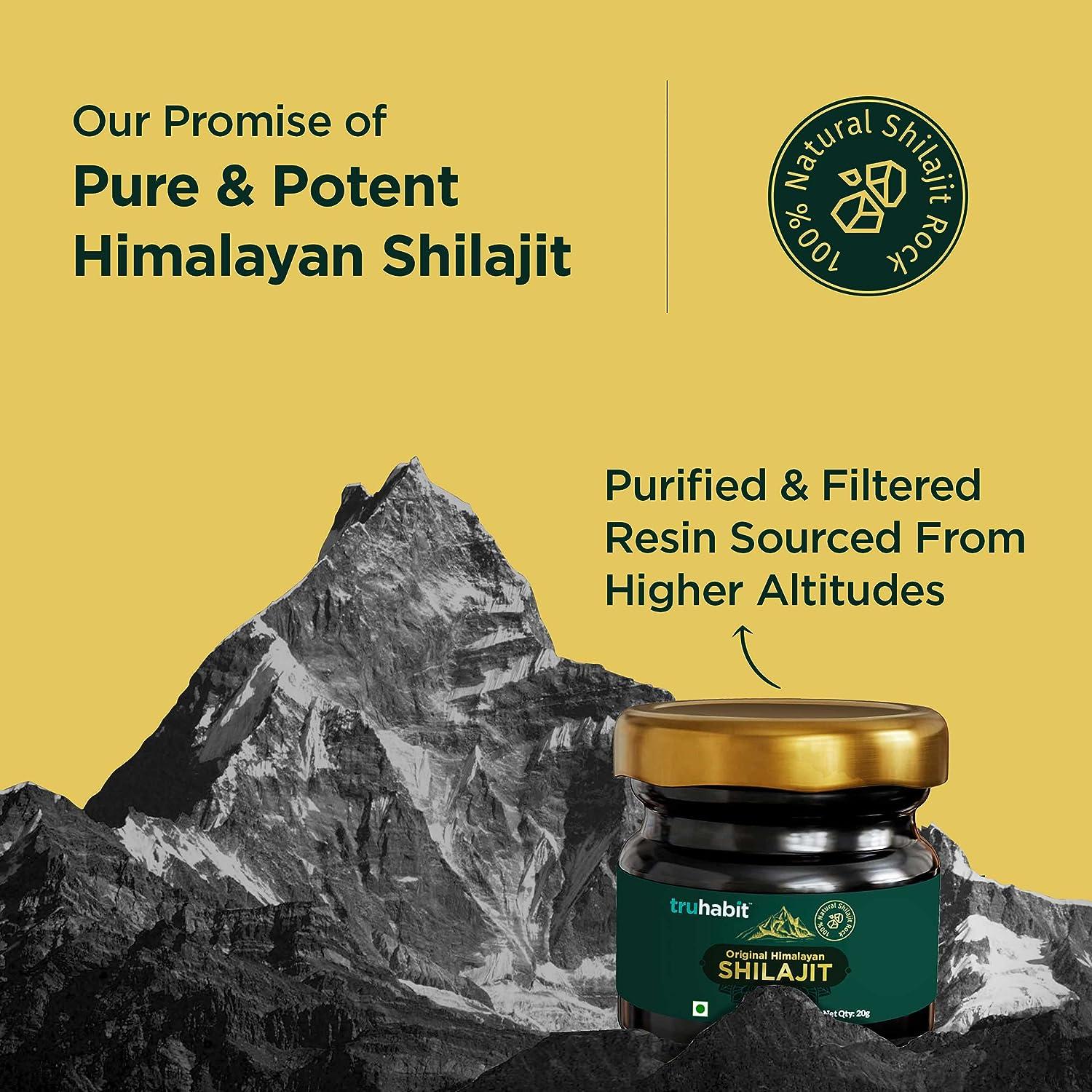 TruHabit Original Himalayan Shilajit Resin Organic Fulvic Acid  Supplement(20g/ 0.7oz) Natural Shilajit Pure Himalayan Organic Tested for  Purity & Potency Authentic Pure Shilajit Oil for Men & Women