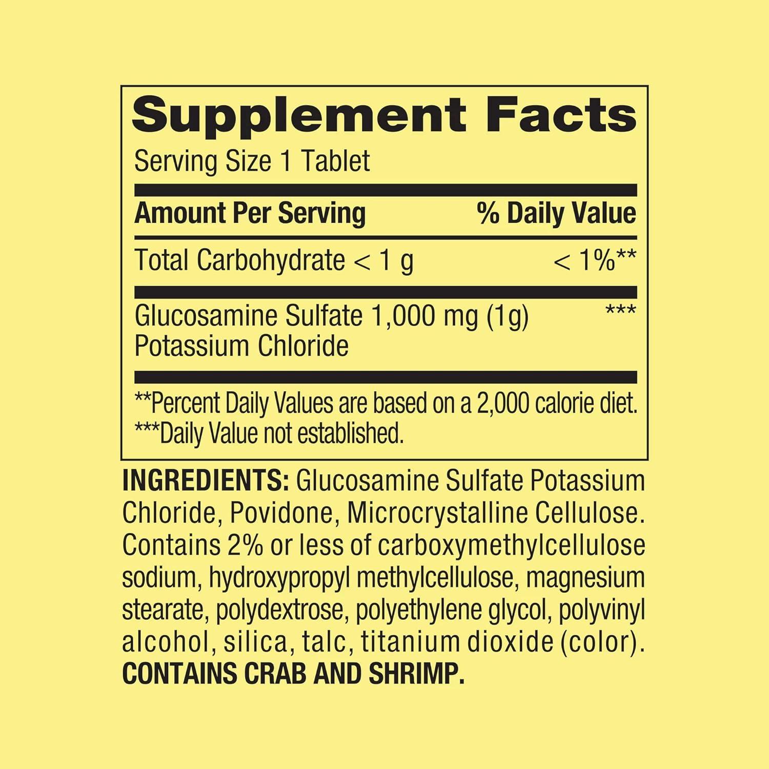 Spring Valley Glucosamine Sulfate Potassium Chloride Tablets 1000mg 200