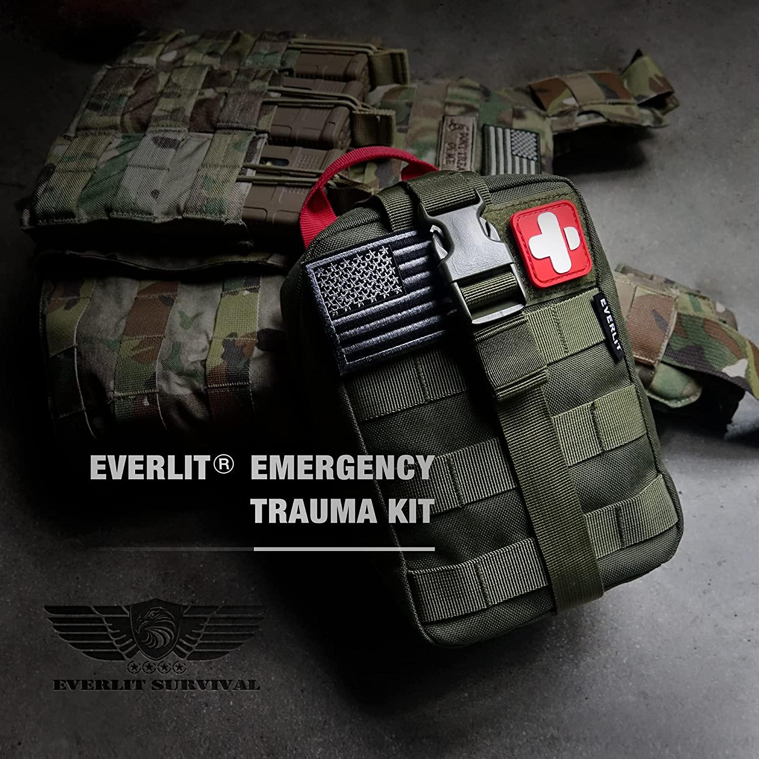 EVERLIT Emergency Trauma Kit GENI with Tourniquet 36" Splint, Military