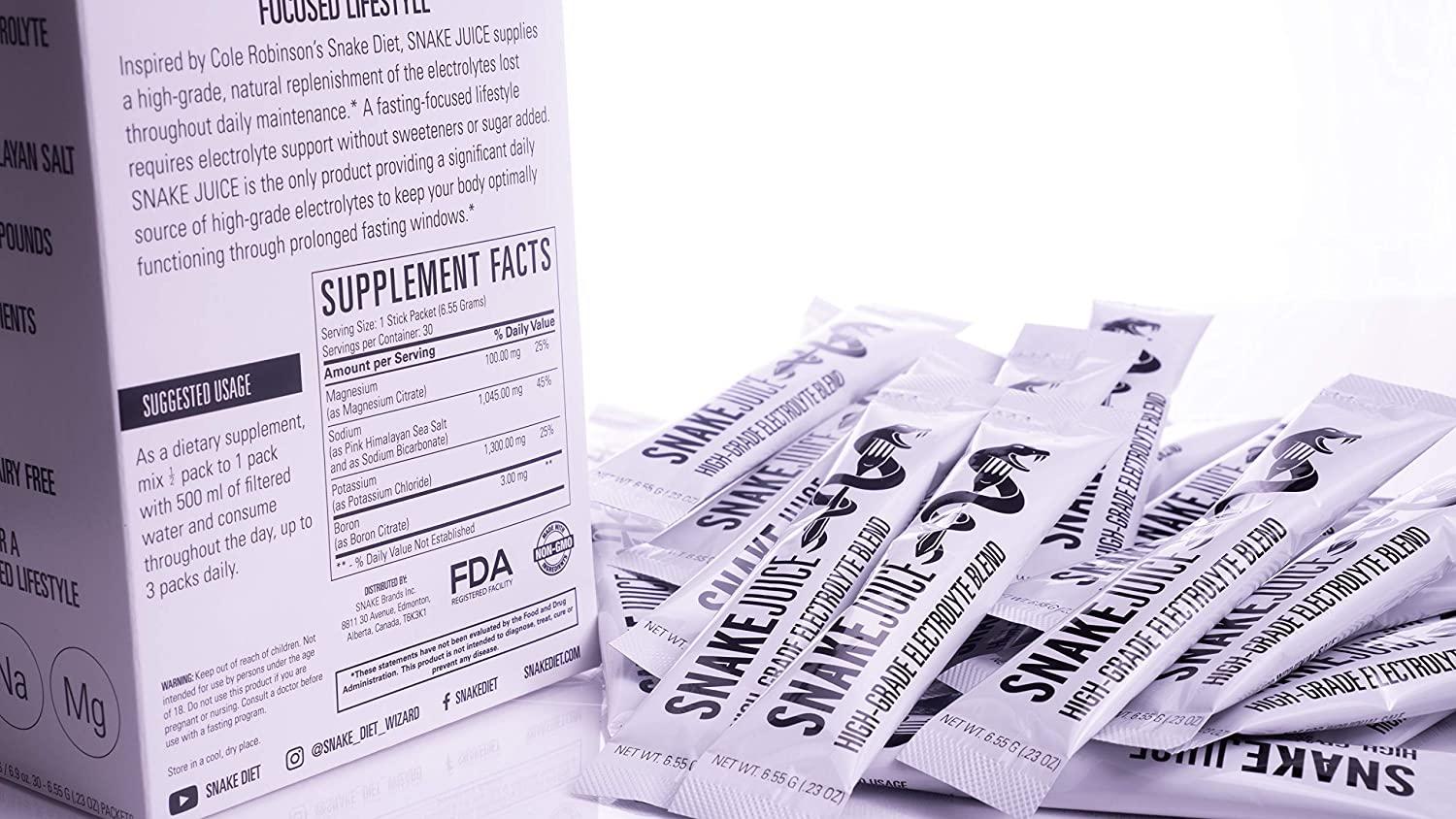 SNAKE Juice Keto Diet Electrolyte Powder Unflavored FastingFocused