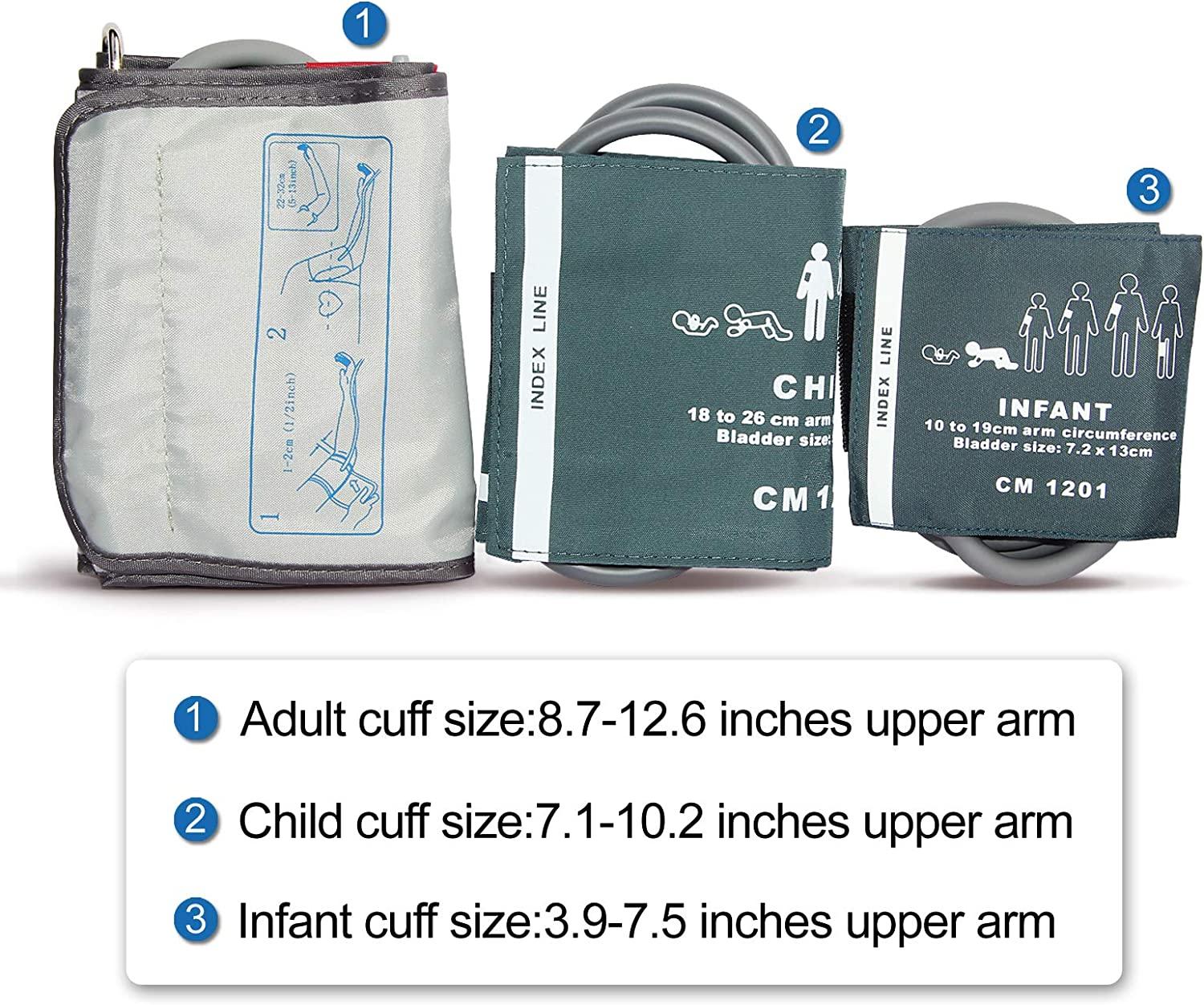 CONTEC Fully Automatic Upper Arm Blood Pressure Monitor 3 Mode 3 Cuffs