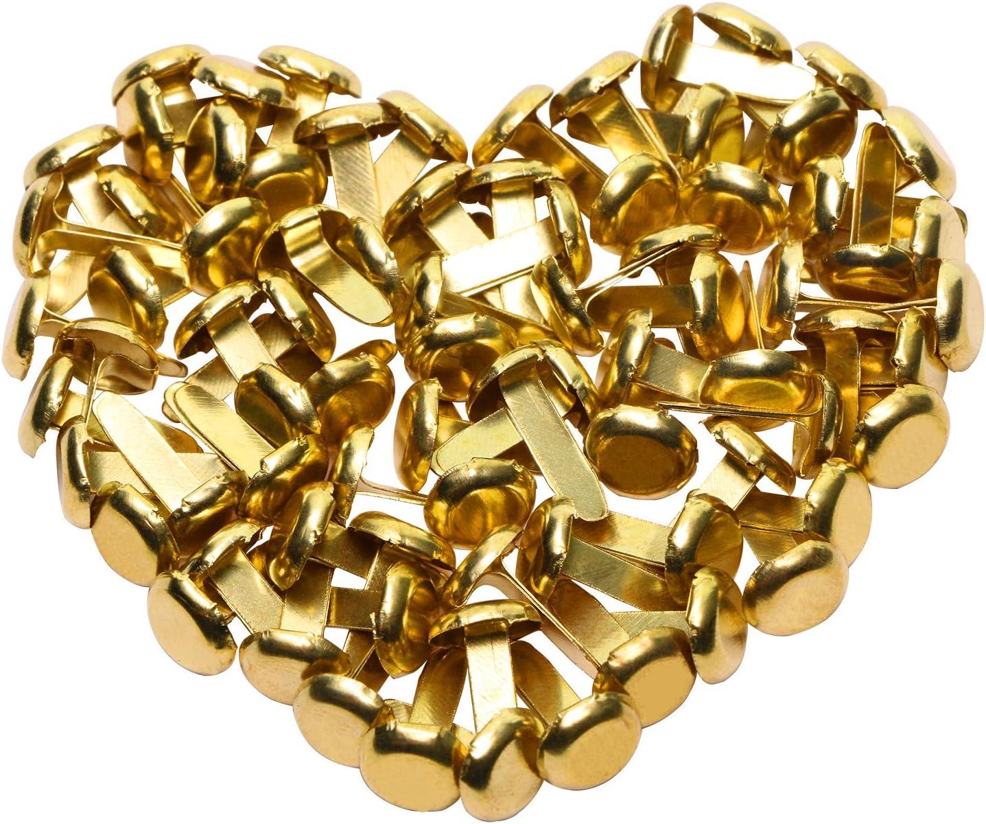 Mini Brads, 100 mollette per sacchetti con motivo a testa tonda in metallo, per scrapbooking, per scuola, ufficio, carta, artigianato, fai da te (nero