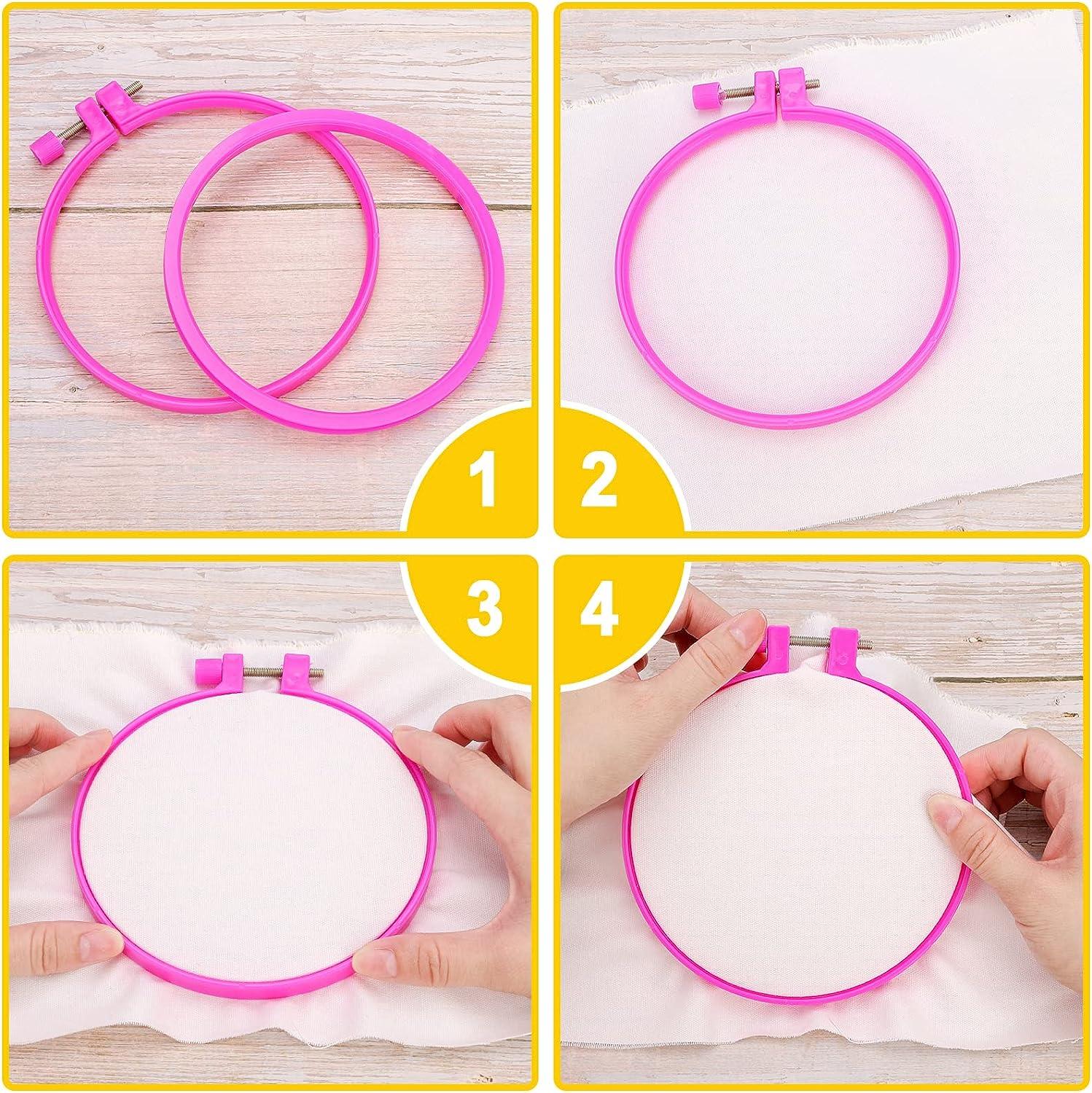 4 Pieces 8.4 Inch Embroidery Hoops Imitated Wood Display Frame