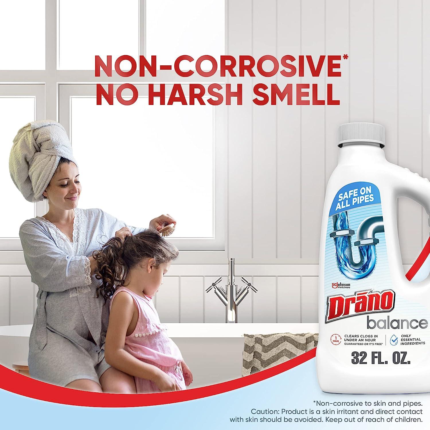 Drano Balance Drain Clog Remover and Cleaner, NonCorrosive, Formulated