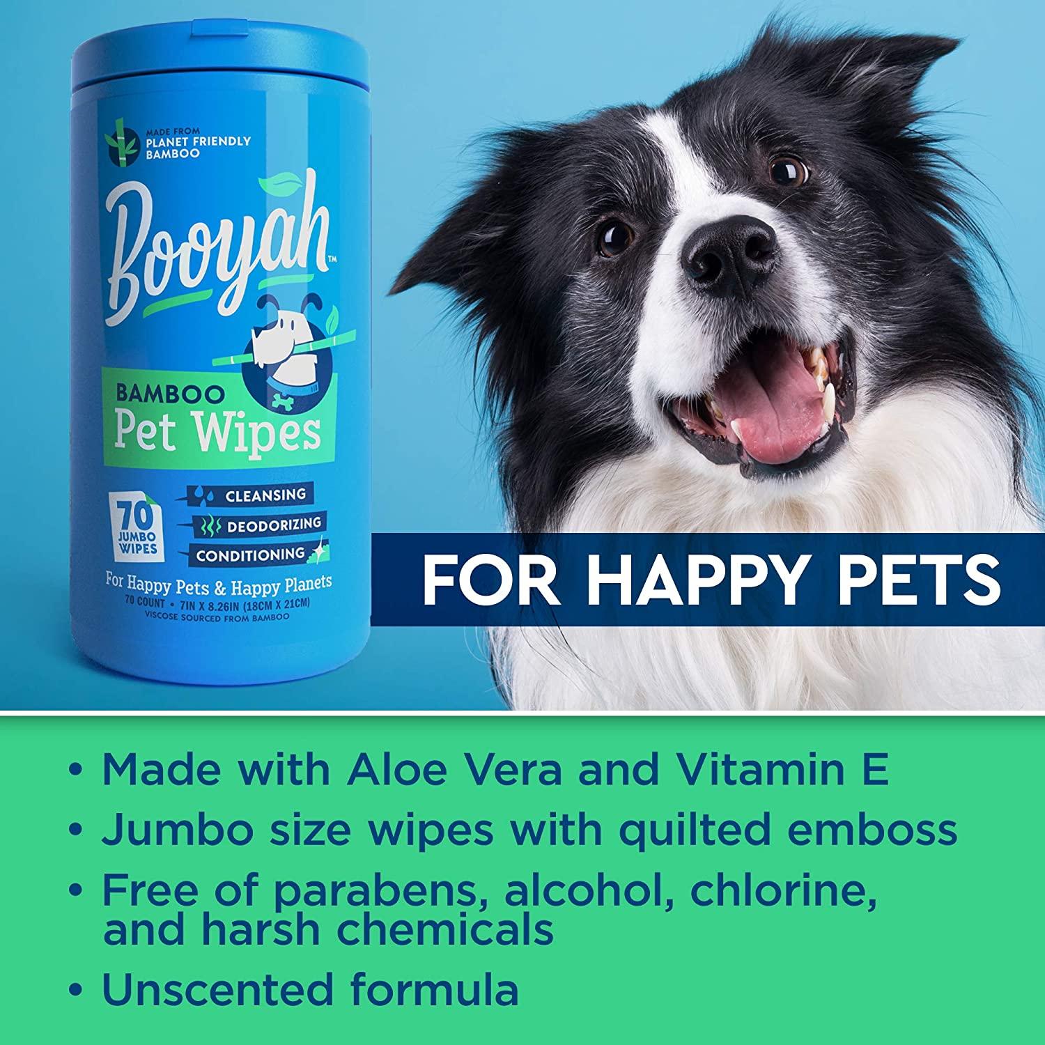 Booyah Tree Free Bamboo Pet Wipes for Dogs Cats Natural Earth