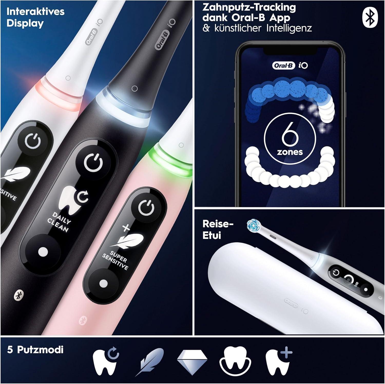 Oral-B io Series 6 Electric Toothbrush - 2 Brush Heads 5 Cleaning