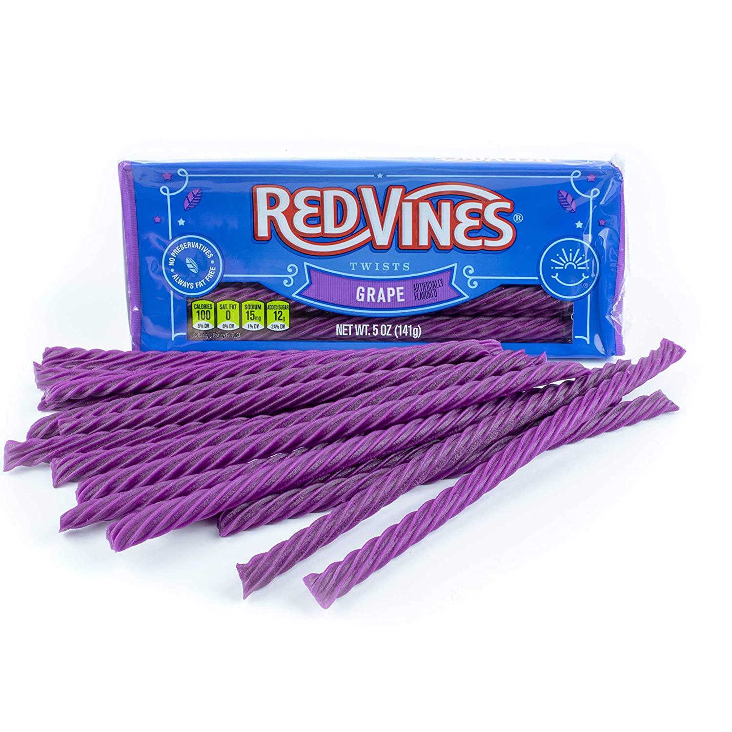 Red Vines Licorice Variety Pack, Red and Grape Flavor, 5oz Trays (6