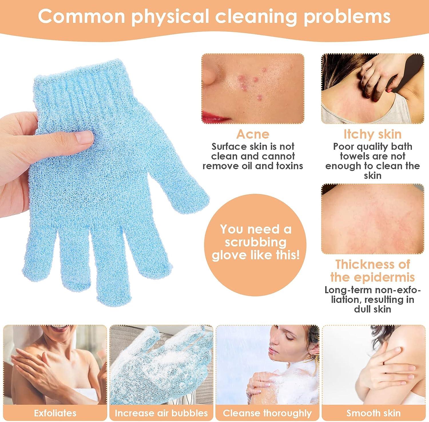 Sibba Exfoliating Gloves Pairs Natural Loofah Shower Scrub