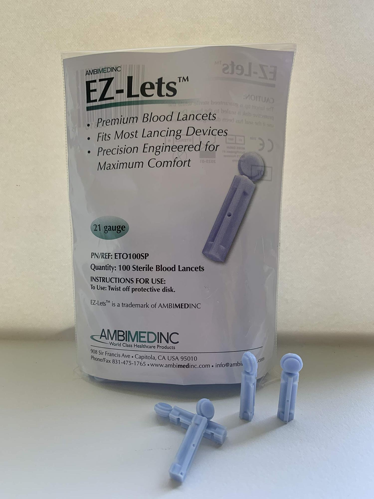 EZLets 21 Gauge Blood Lancets Precise and Comfortable Blood Sampling