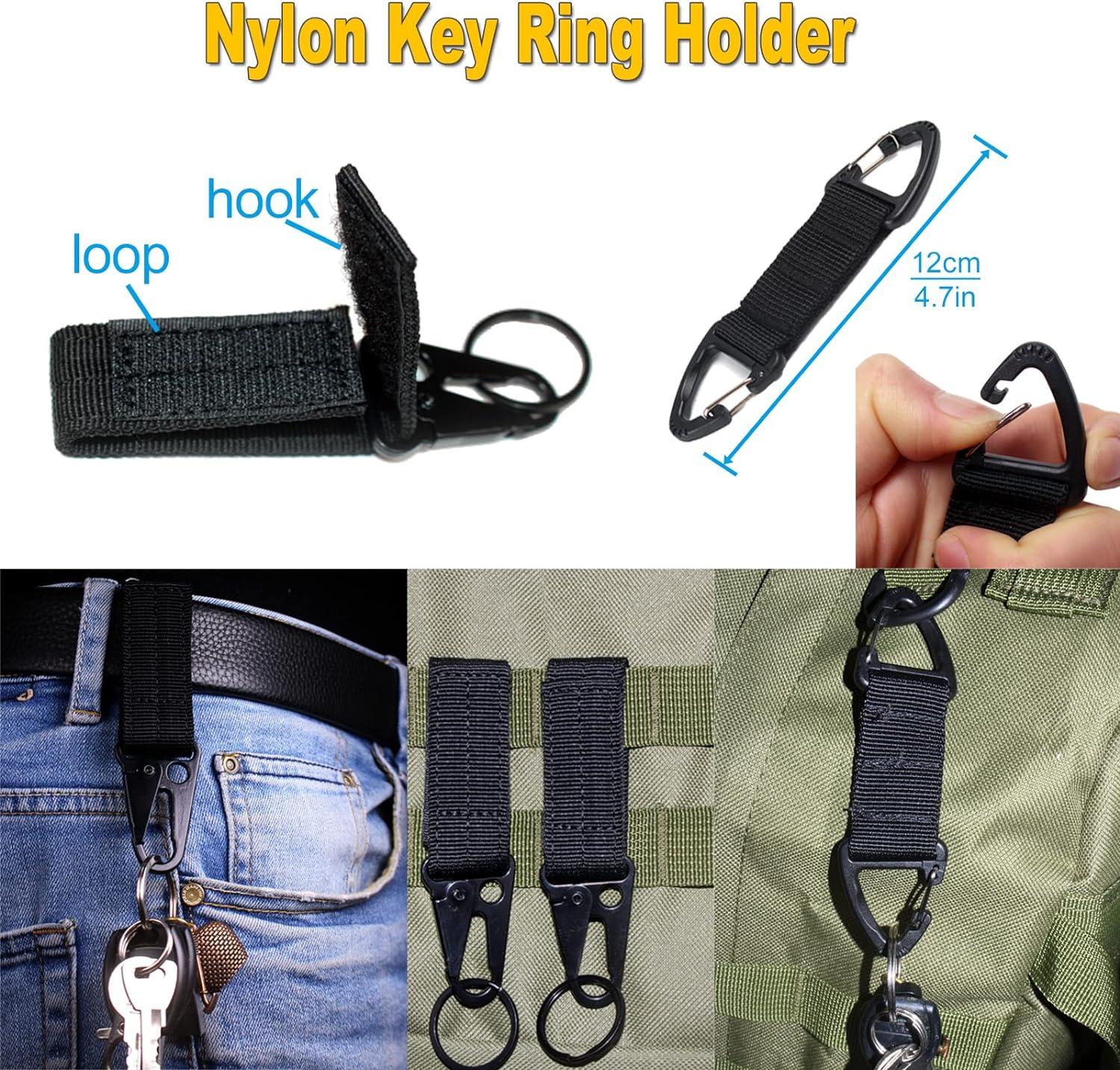 Tactical Molle Carabiners Key Chain Hooks Webbing Key Ring Holder Quick  Release