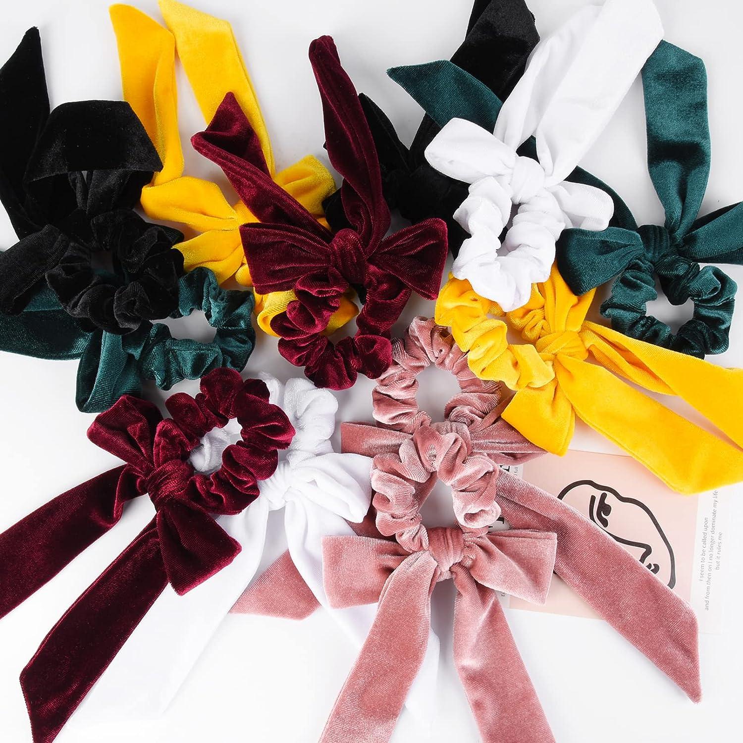 Velvet Scrunchies Scrunchies For Hair Online White Velvet Bow