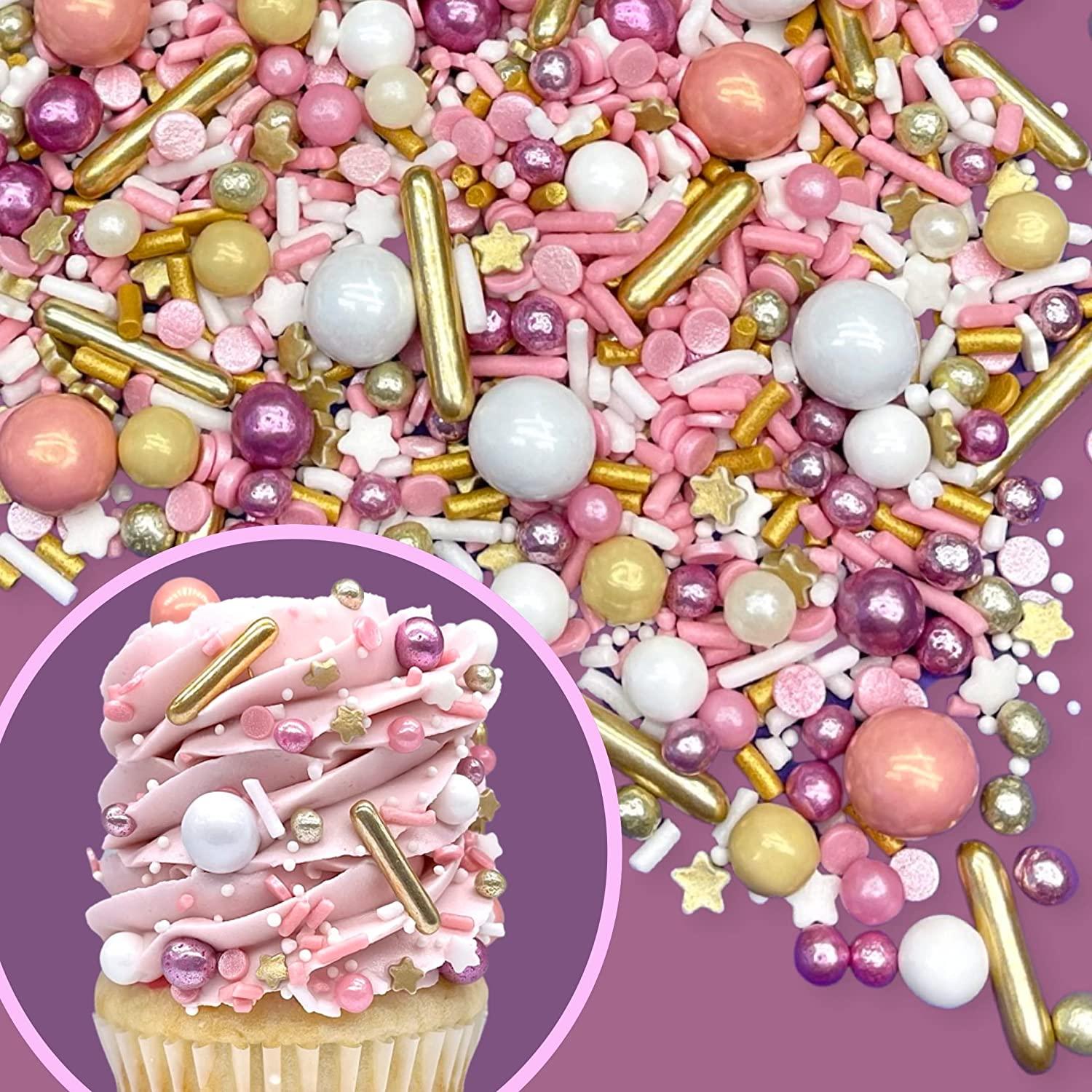 Sprinkles Rose gold sprinkle Pink and gold sprinkles Sprinkle mix