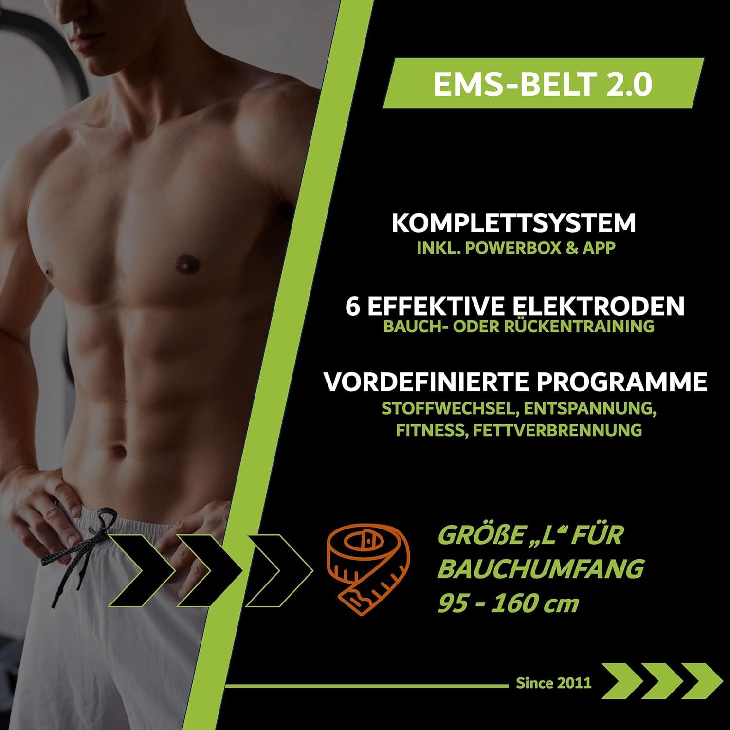 eaglefit - Premium EMS-Belt 2.0 met 6 zeer effectieve elektroden voor