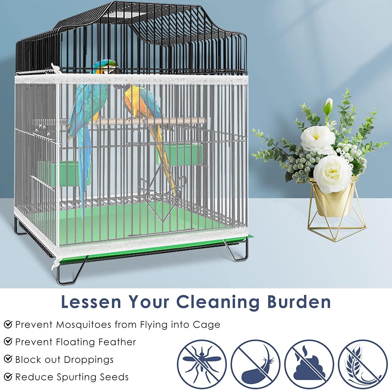 Bissap Bird Cage Seed Catcher, 5986'' X16'' Universal Birdcage Net