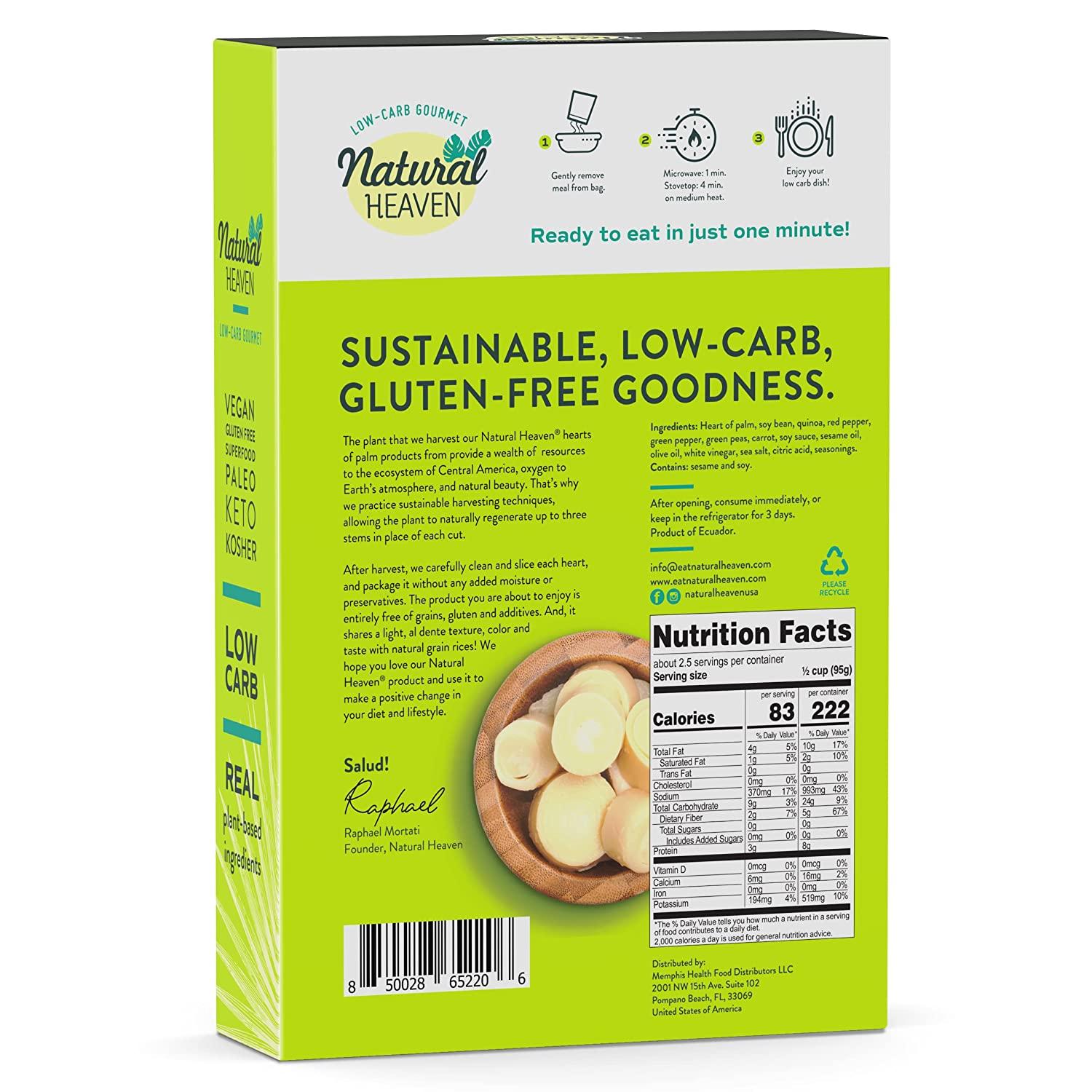 Natural Heaven Hearts of Palm Ready Meals Szechuan Flavor, Low Calorie