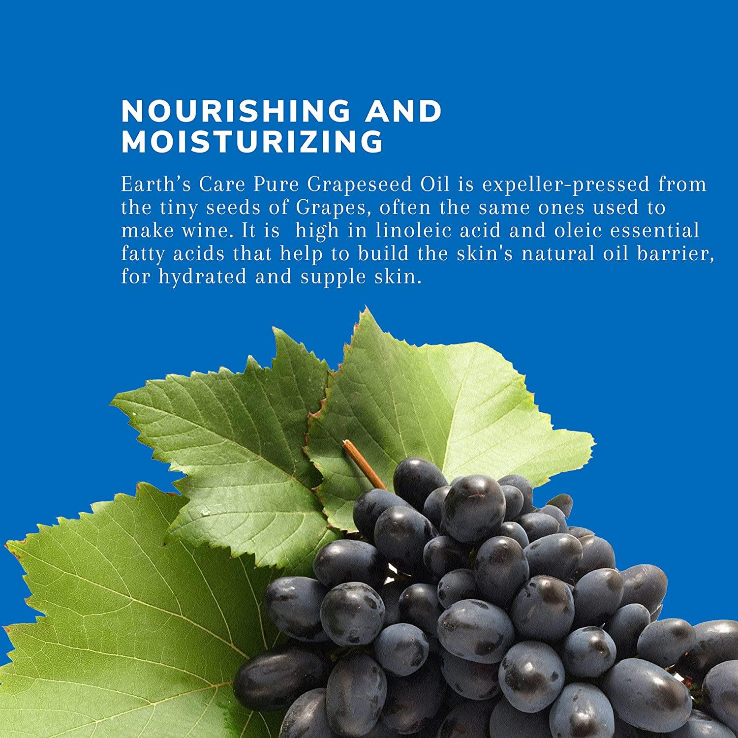 Earth’s Care Grapeseed Oil Natural Expeller Pressed Grapeseed Oil for