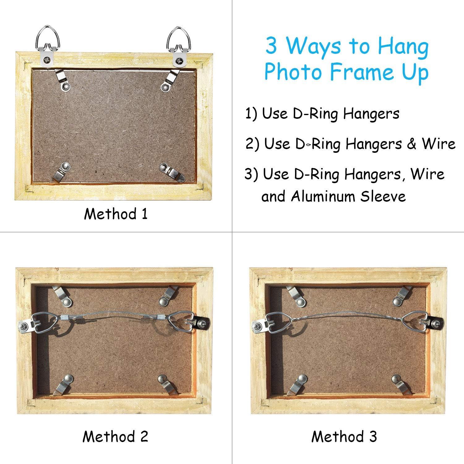 50pcs Golden Triangle D-Ring Photo Picture Frame Hanger Hang Oil Painting  Mirror Art Work Hooks Double 2 Holes with screws
