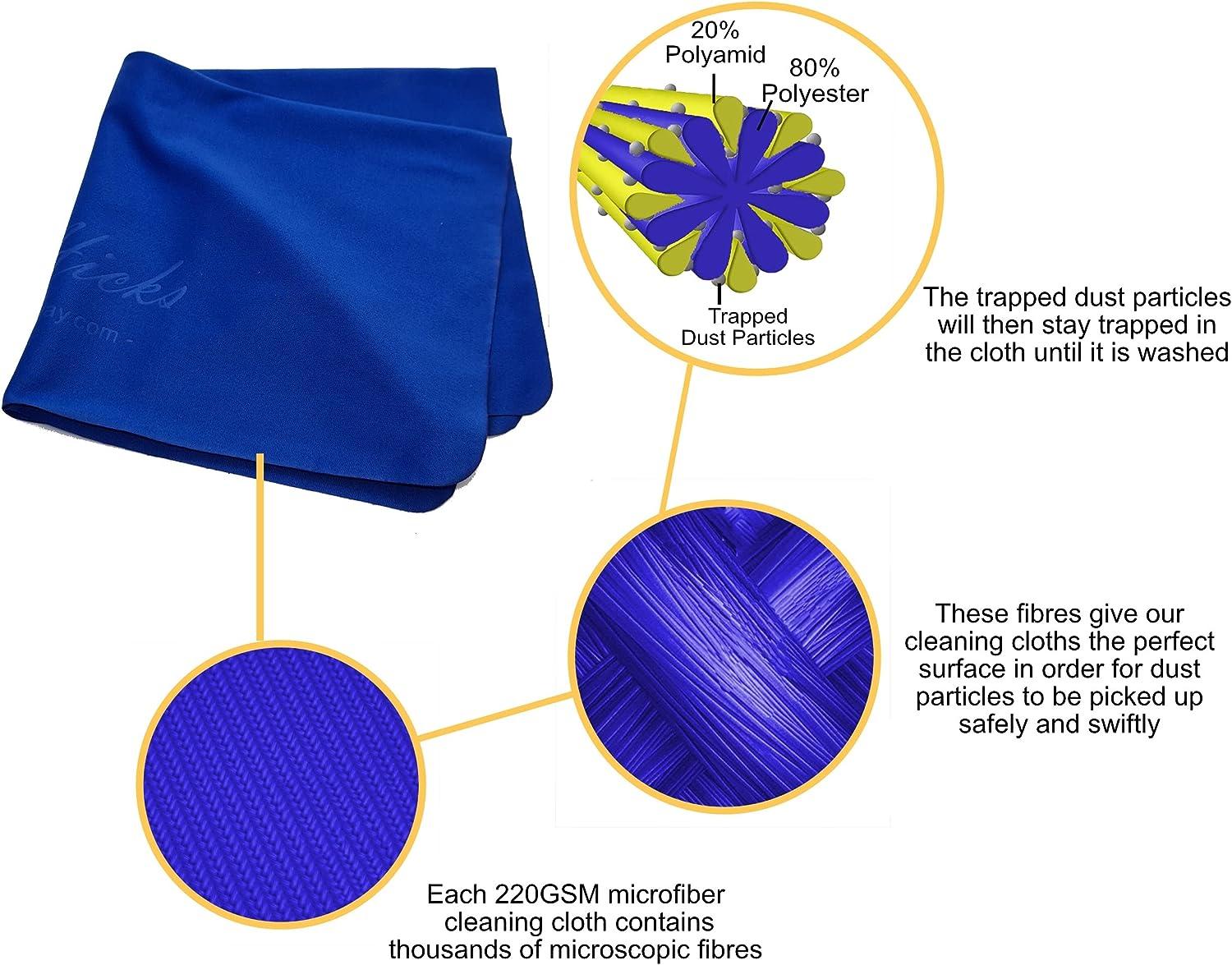 4* Extra Large Premium Microfiber TV Screen Cleaning Cloths 12 x 12