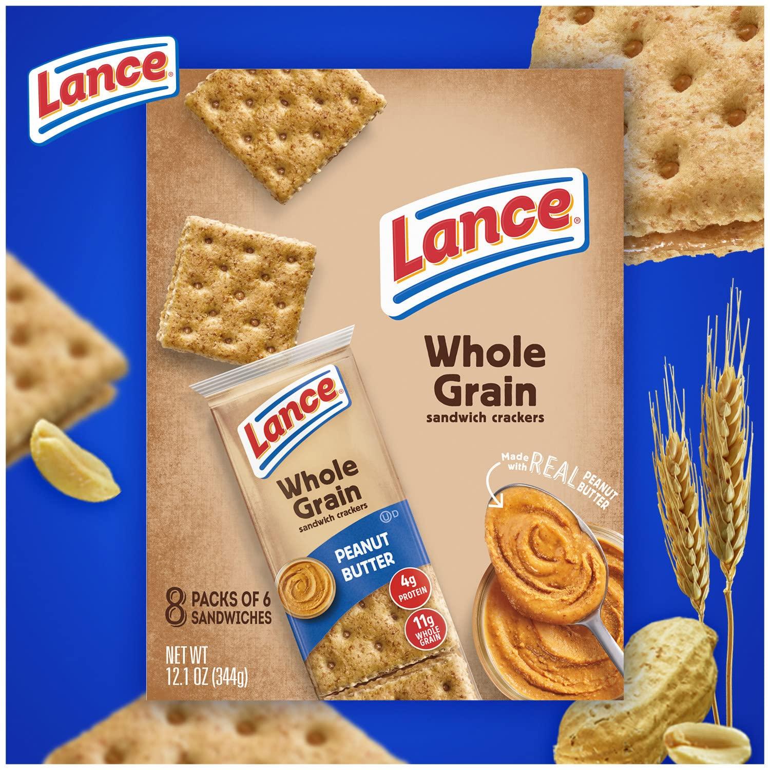 Lance Whole Grain Peanut Butter Sandwich Crackers 8 Ct Box